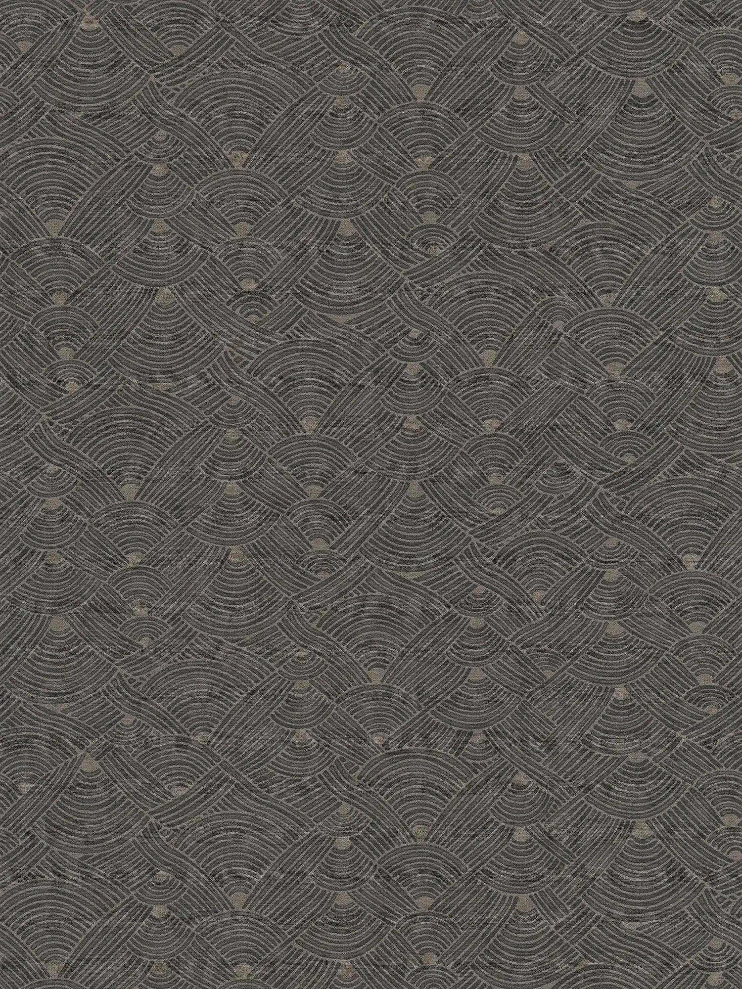 Dunkle Tapete Flechtmotiv mit Strukturdesign – Grau, Schwarz
