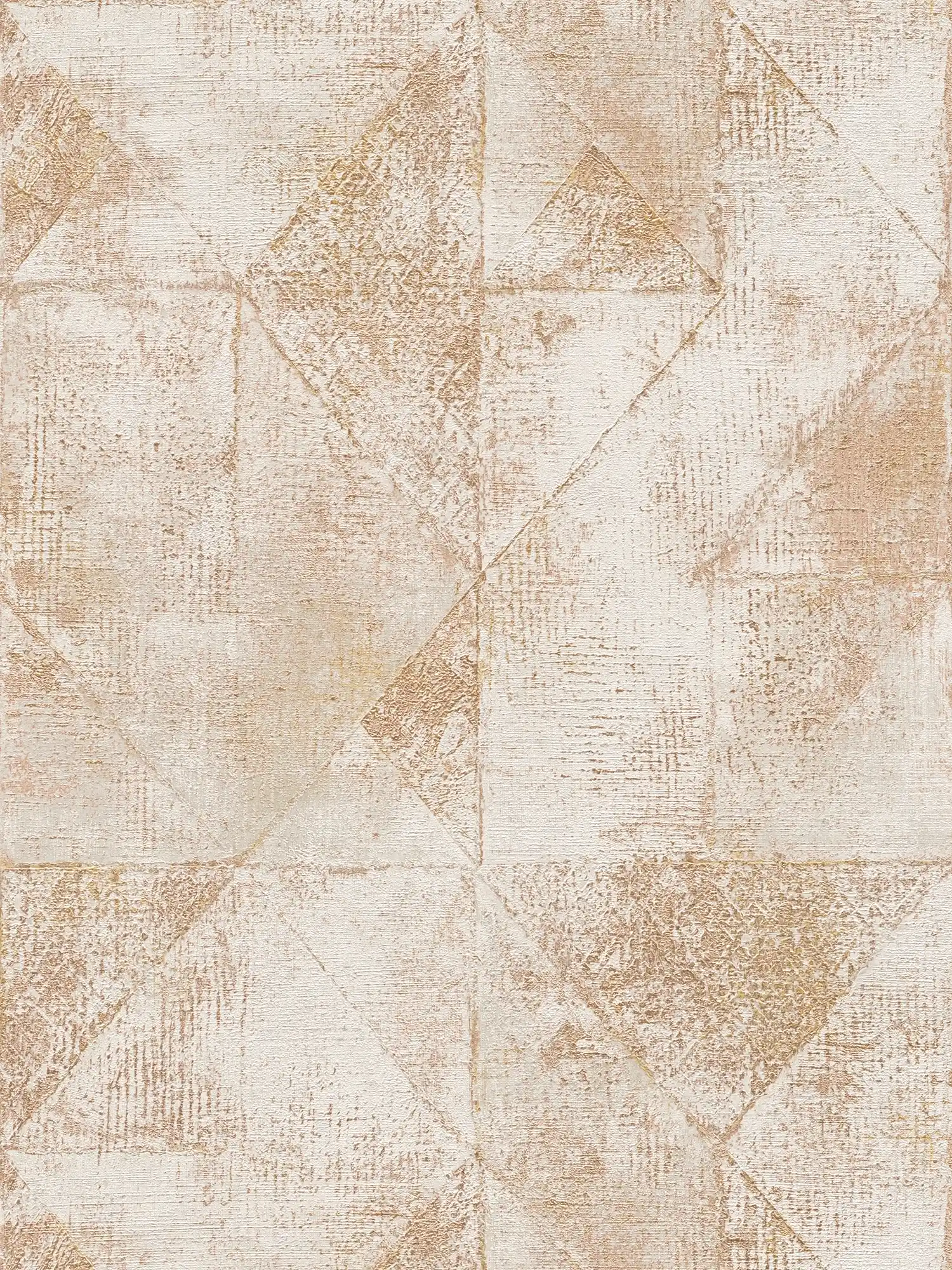         Metallic Grafik-Tapete mit Dreieck-Muster glänzend strukturiert – Gold, Grau
    