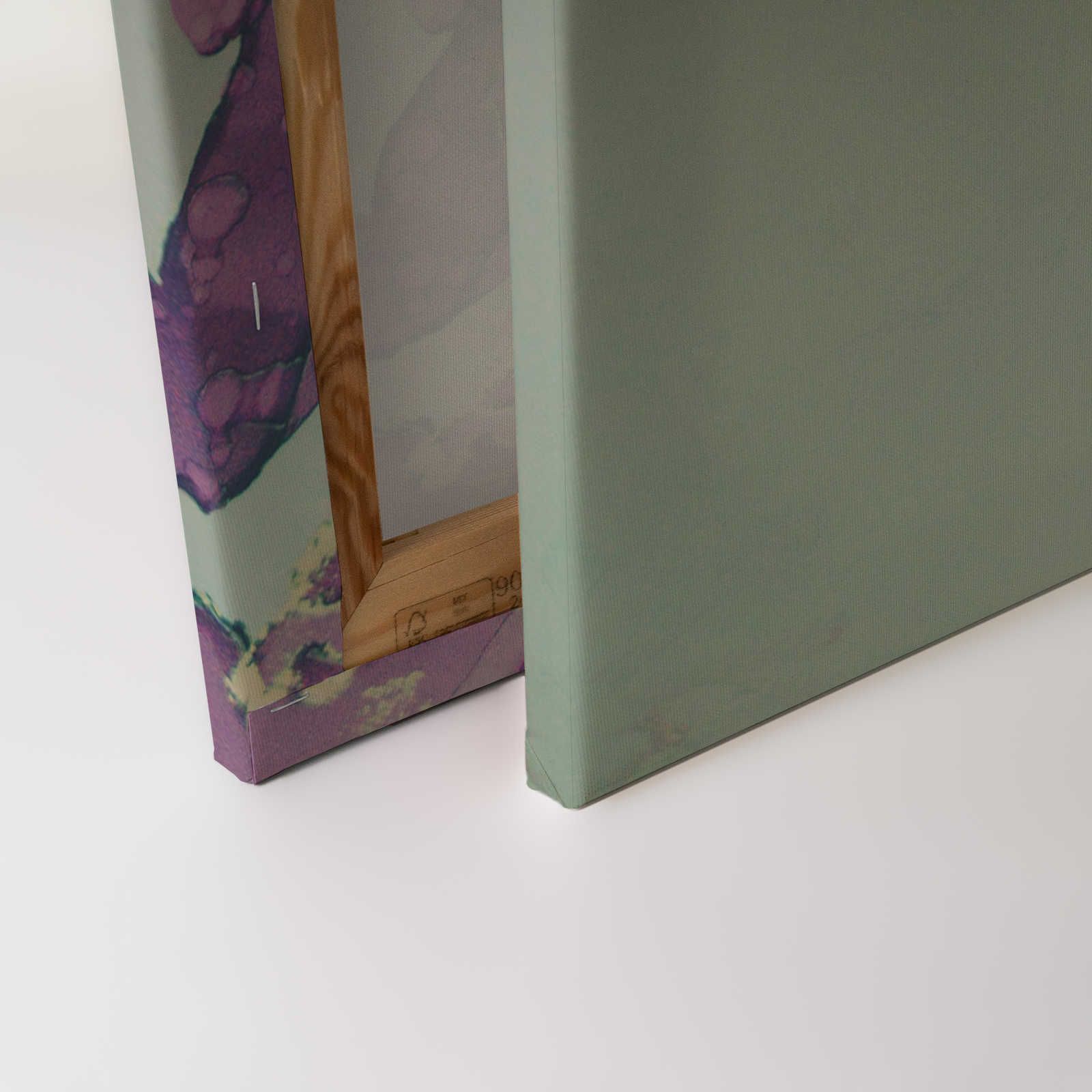             Acryl Design Leinwandbild Frauengesicht in Türkis & Violett – 0,90 m x 0,60 m
        