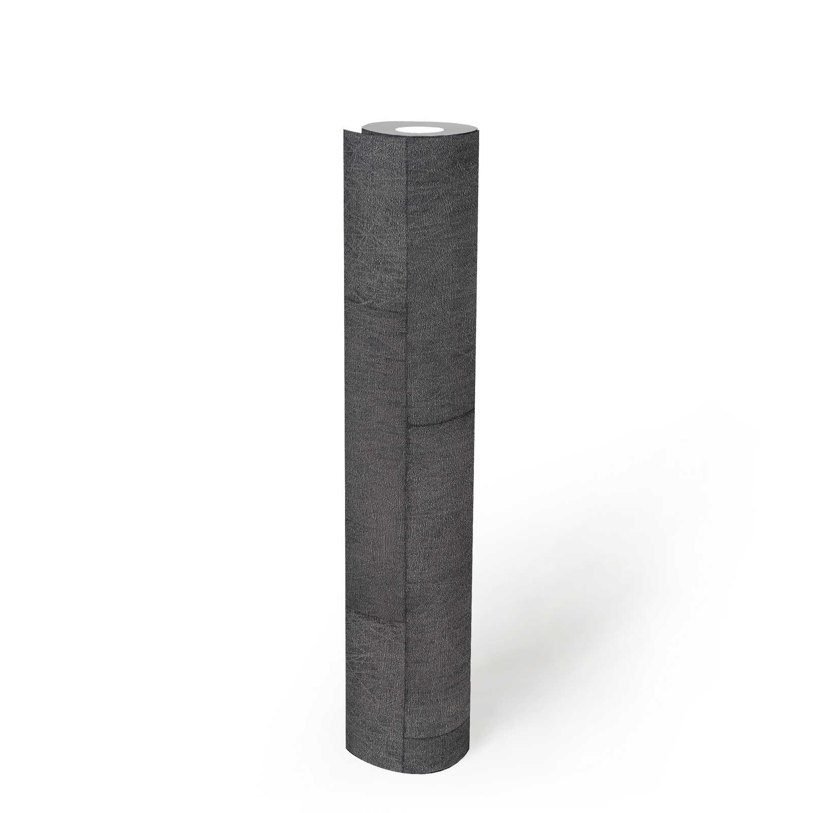             Mauerwerk Tapete mit Struktureffekt, glänzend – Grau, Schwarz
        