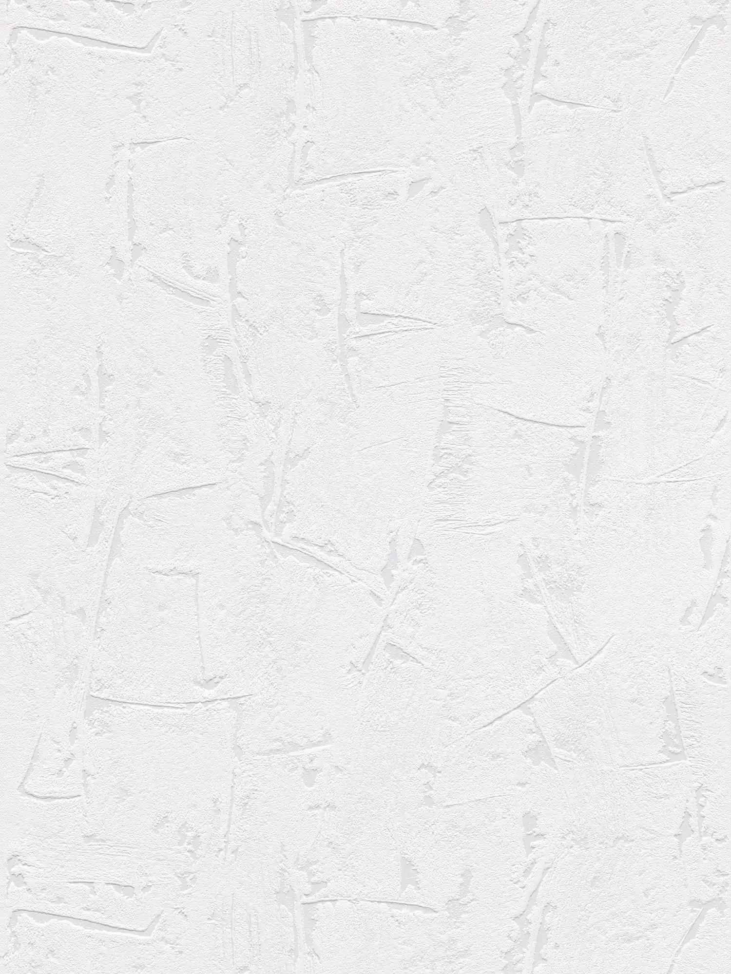 Weißgraue Tapete mit Putzoberfläche und 3D-Effekt – Grau, Weiß
