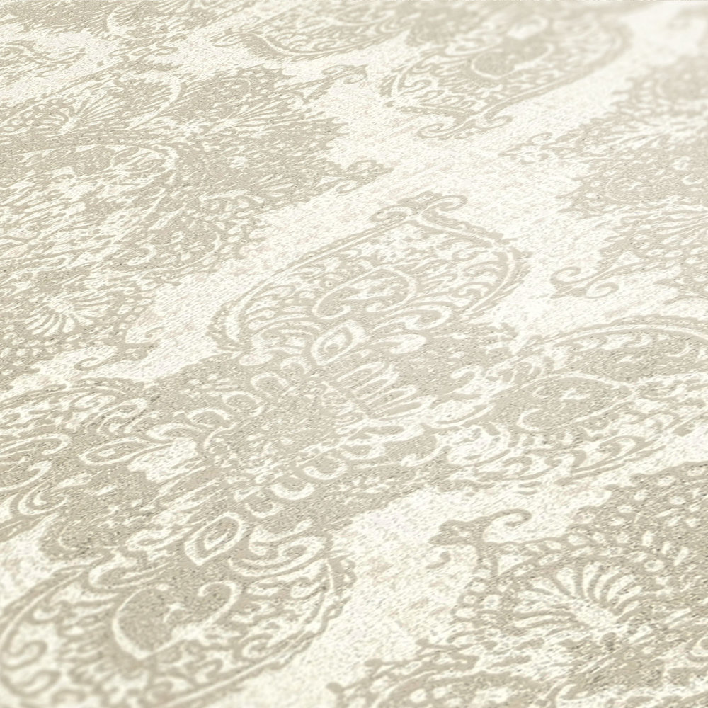             Bohemian Tapete mit detailreichem Design – Beige, Grau
        