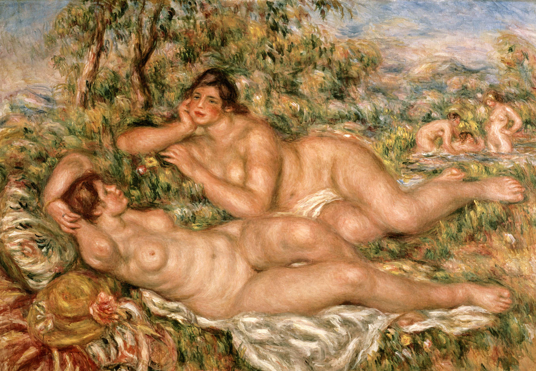            Fototapete "Badende" von Pierre Auguste Renoir
        