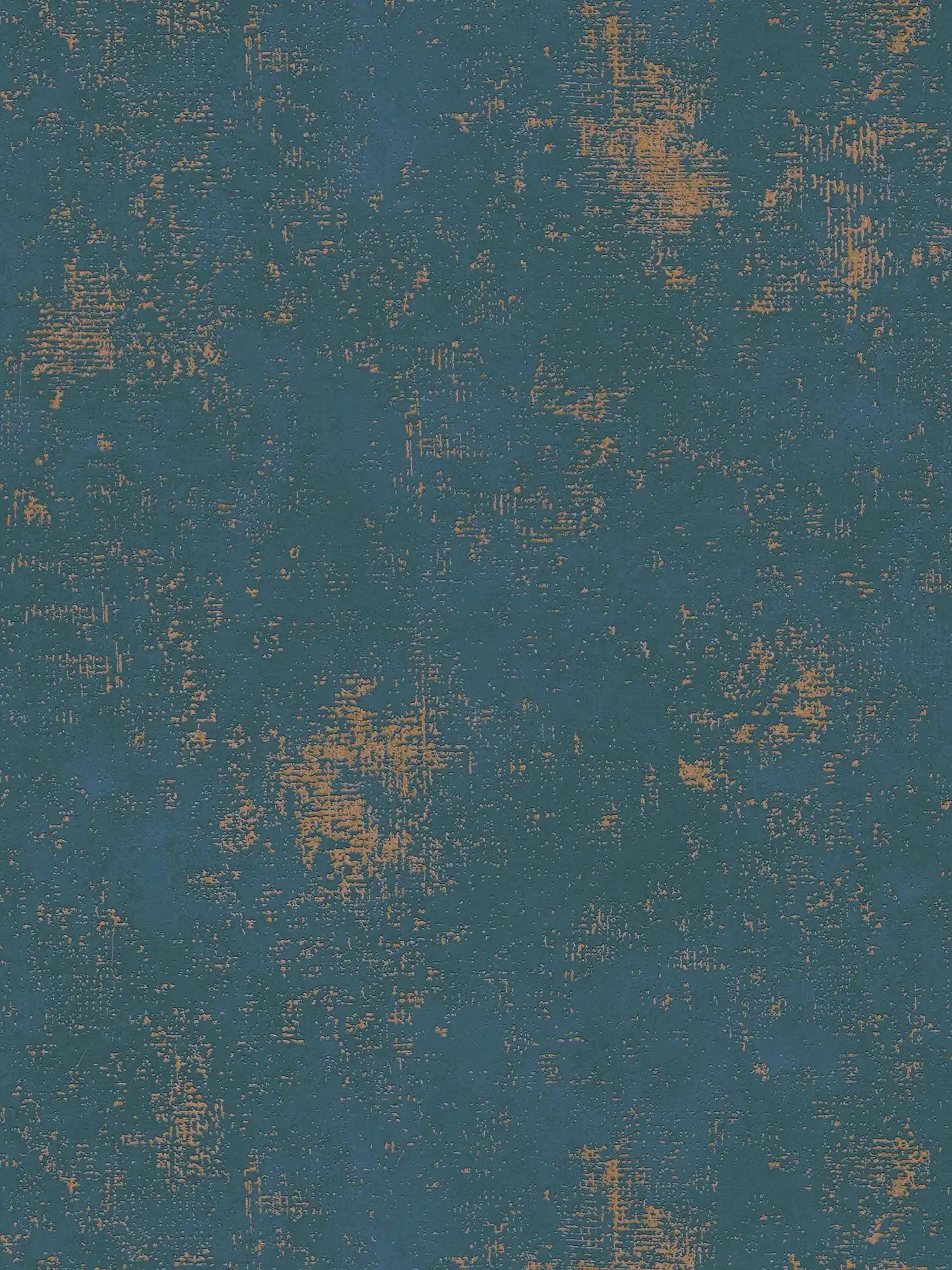         Blaue Tapete mit goldenem Metallic Akzent und Strukturdetails
    