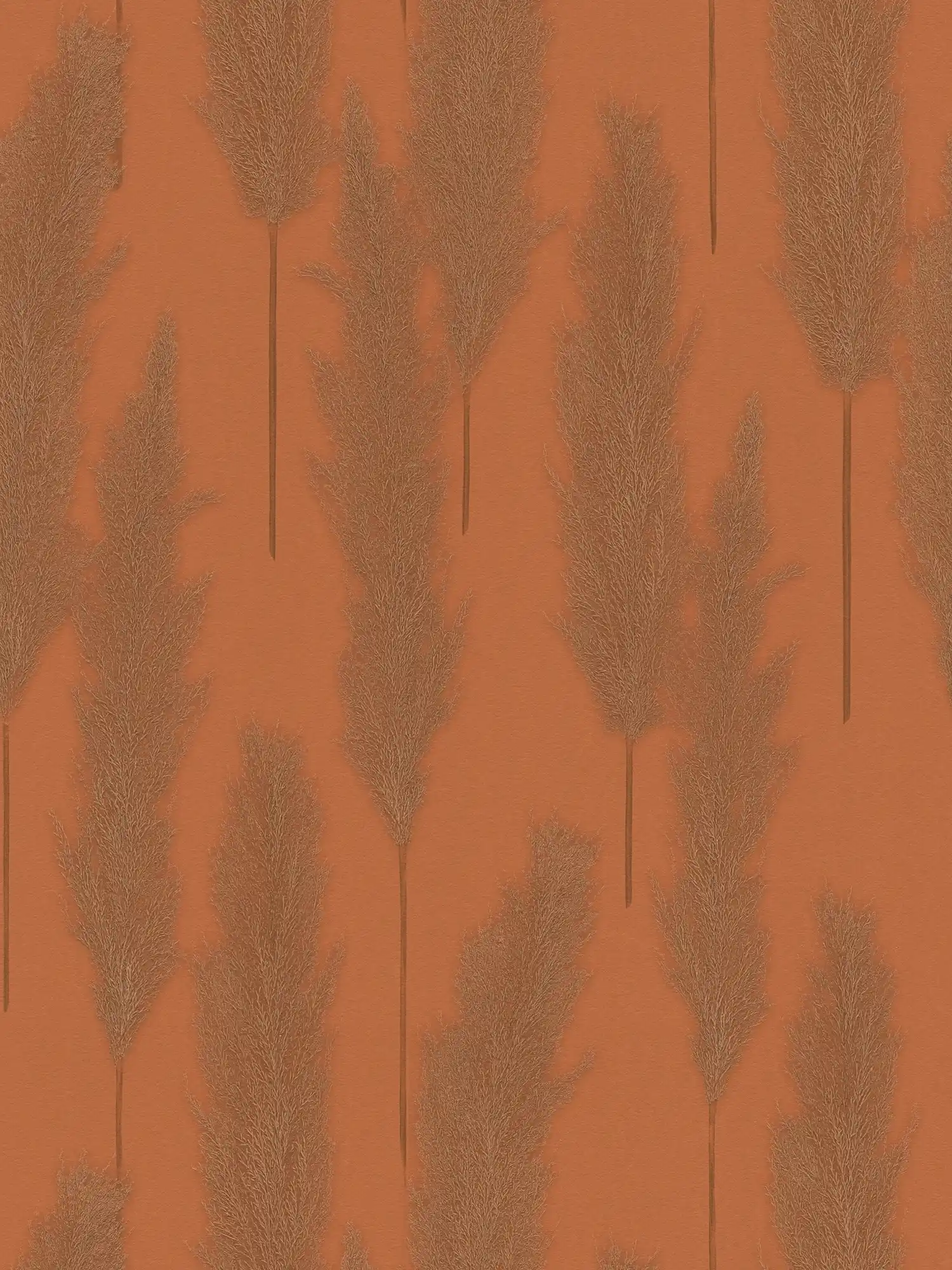         Natur Tapete mit Pampasgras Design – Braun, Metallic
    