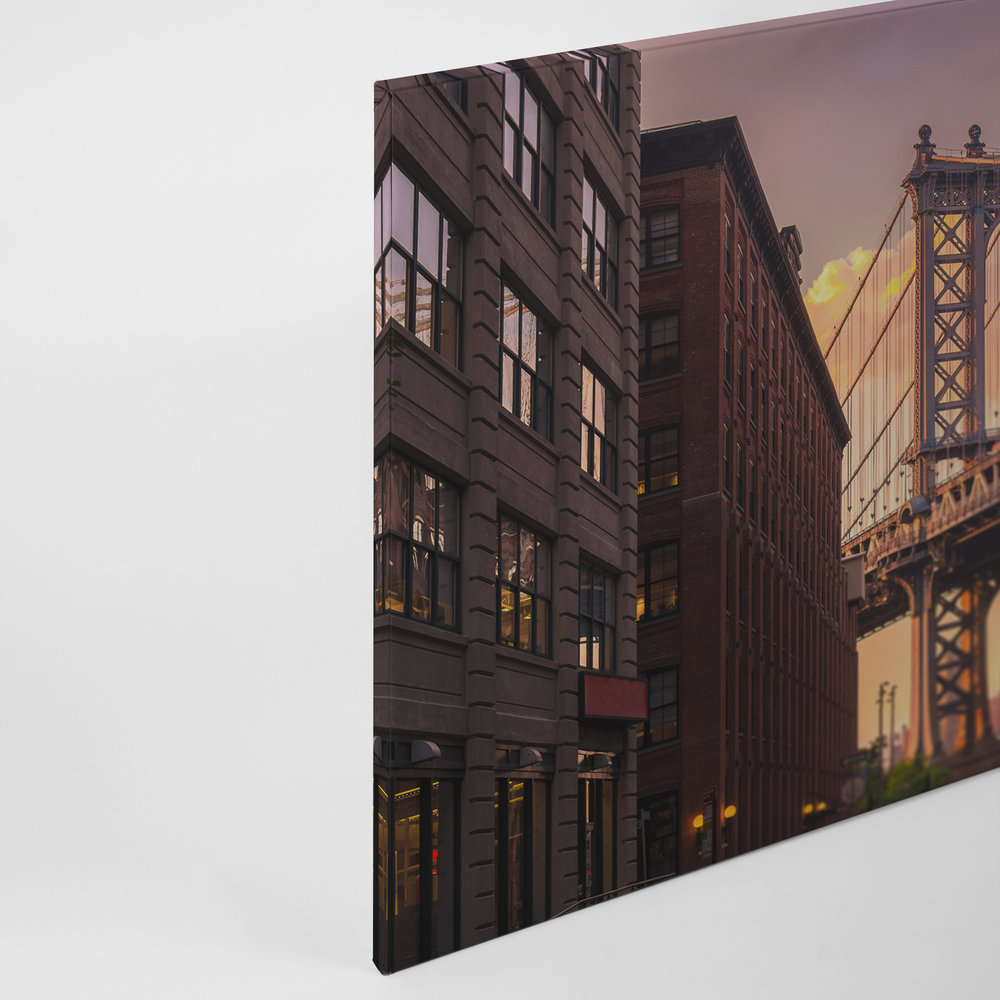             Leiwand mit Brooklyn Bridge aus Straßenansicht – 0,90 m x 0,60 m
        