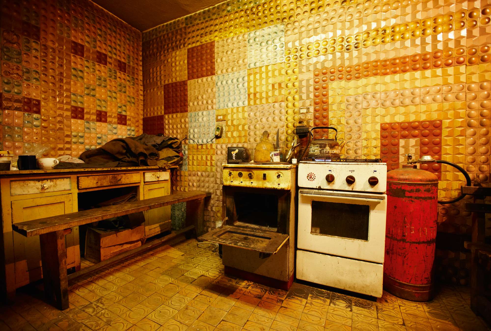             Retro Küche – Fototapete Shabby Retro Design
        