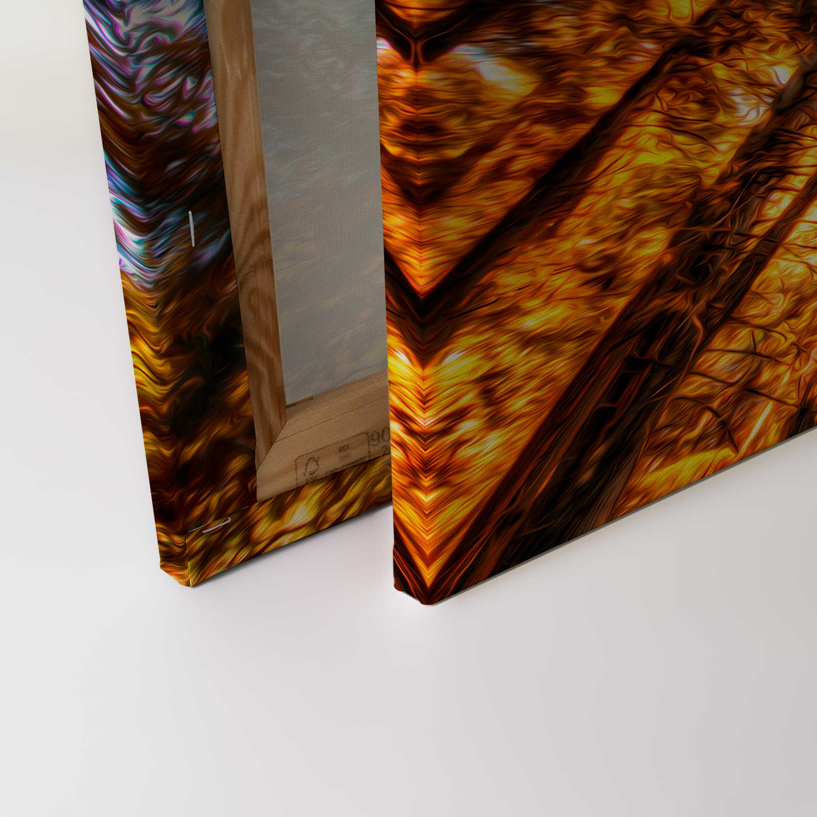             Leinwandbild Blick in die Baumkrone in glühenden Farben – 1,20 m x 0,80 m
        