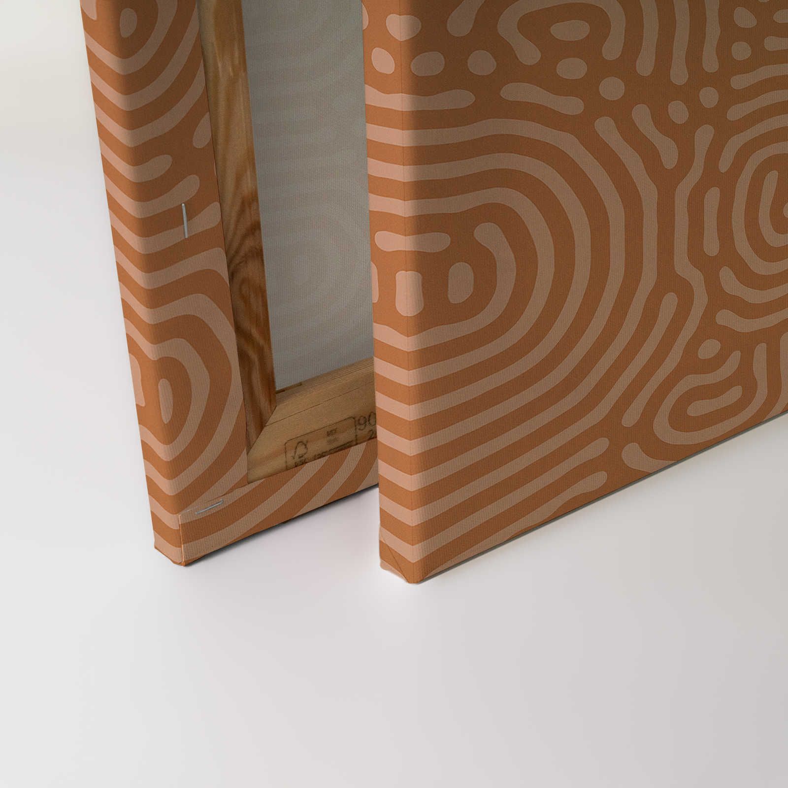             Sahel 2 - Oranges Leinwandbild Labyrinth Muster Terrakotta – 0,90 m x 0,60 m
        