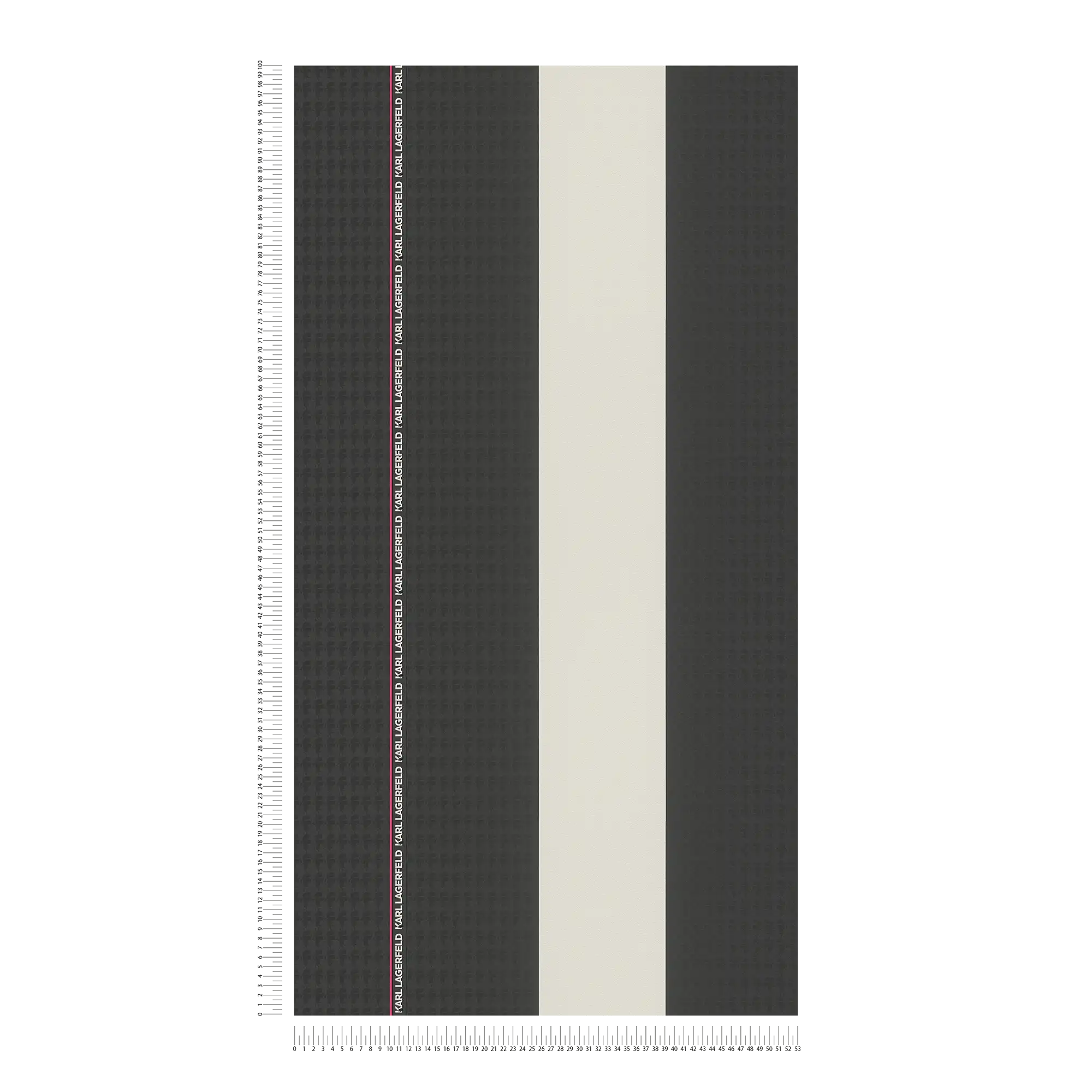             Vliestapete Karl LAGERFELD gestreift mit Textureffekt – Schwarz, Weiß
        