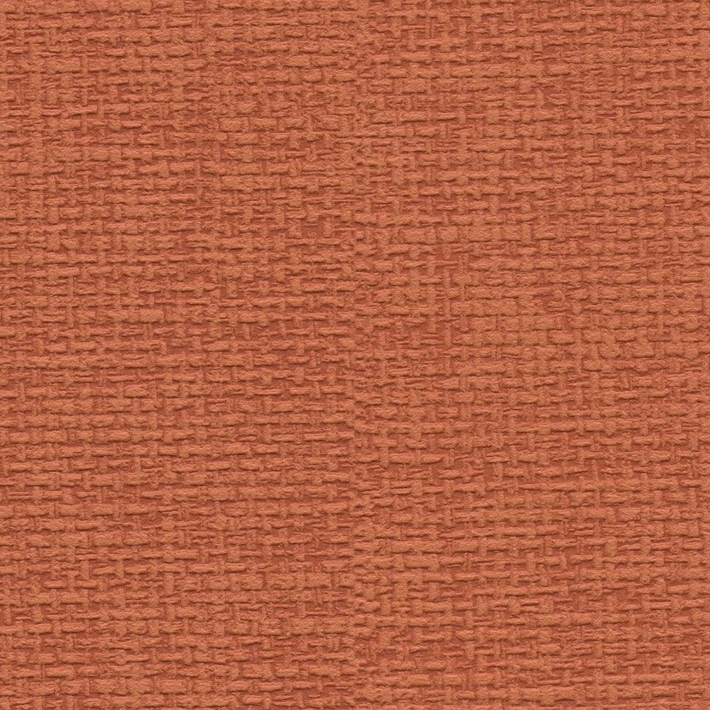             Orangerote Tapete mit Textilstruktur – Rot
        