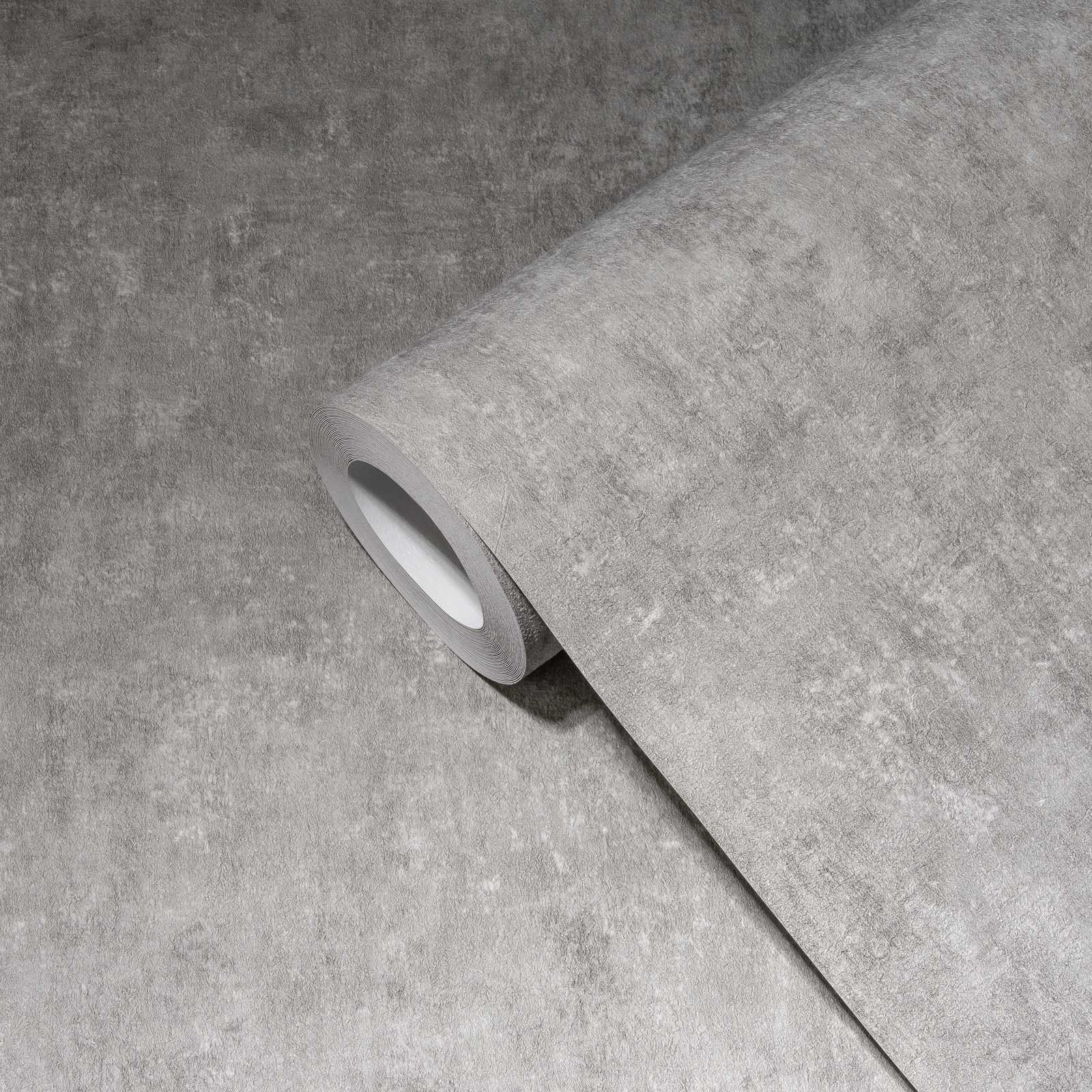            Graue Tapete Putzoptik Design mit Struktureffekt – Grau
        