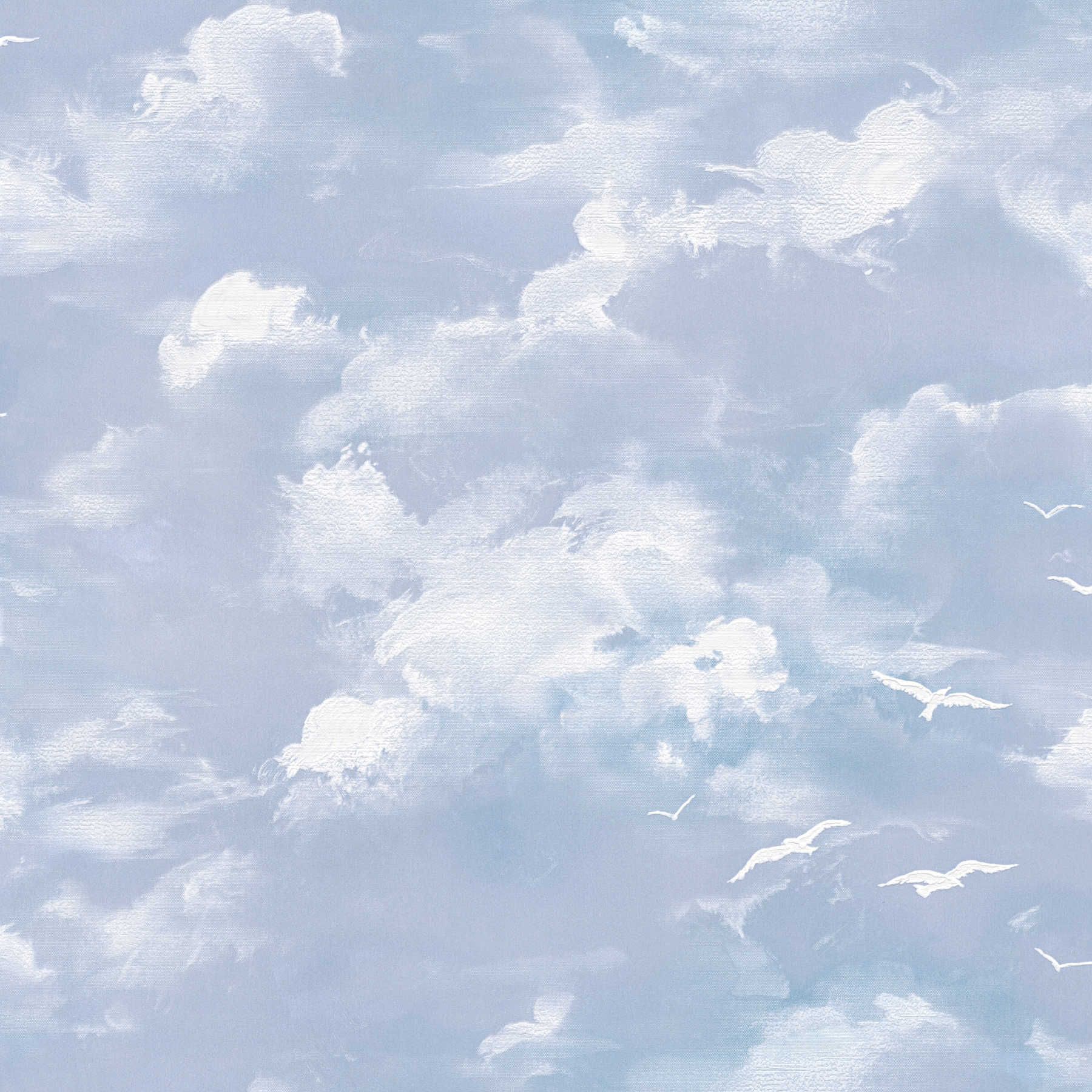         Wolken Papiertapete mit natürlichem Muster – Blau, Weiß
    