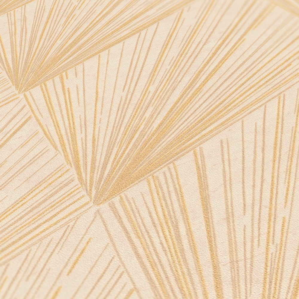             Tapete mit Gold-Muster im neuen Art Déco Stil – Beige, Metallic
        