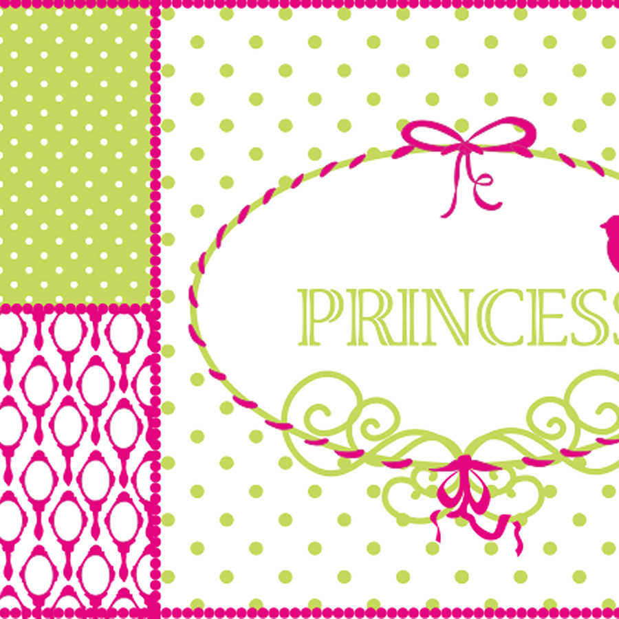 Fototapete im Kinderdesign mit Schriftzug "Princess" – Mattes Glattvlies
