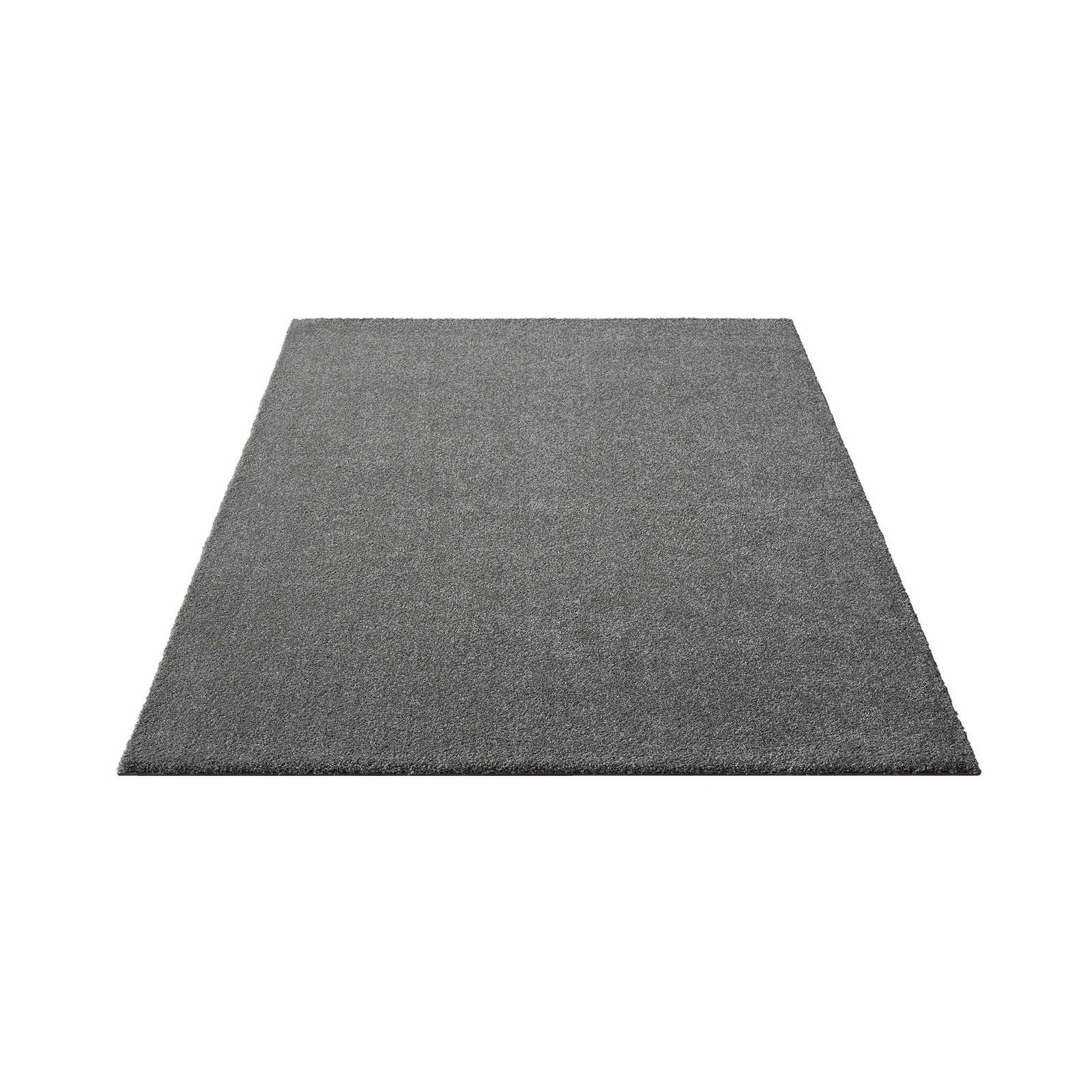 Flauschiger Kurzflor Teppich in Grau – 230 x 160 cm
