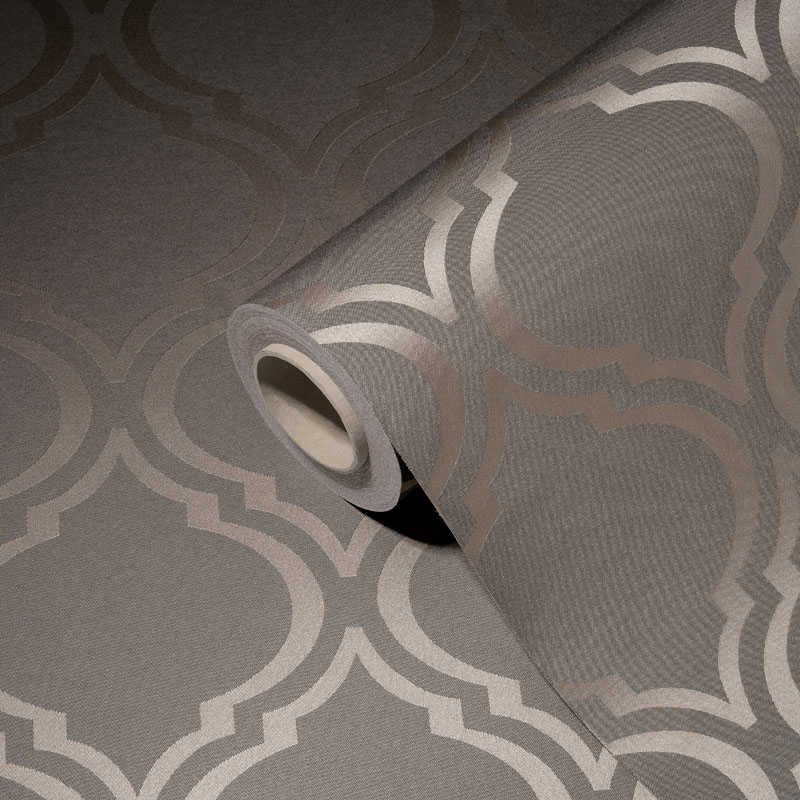             Tapete Retro Design mit Art Deco Muster – Grau
        