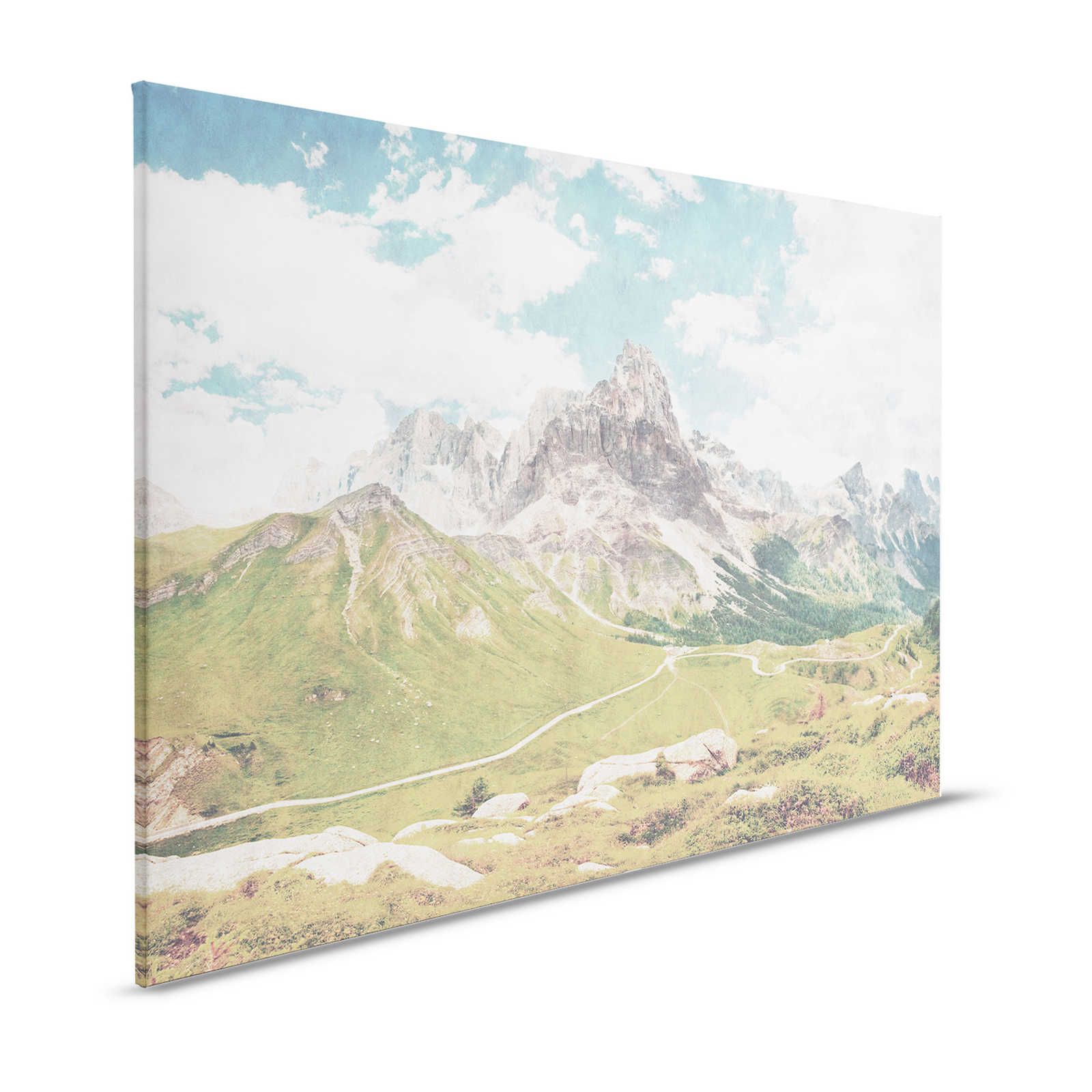 Dolomiti 2 - Leinwandbild Dolomiten Retro Fotografie – 1,20 m x 0,80 m
