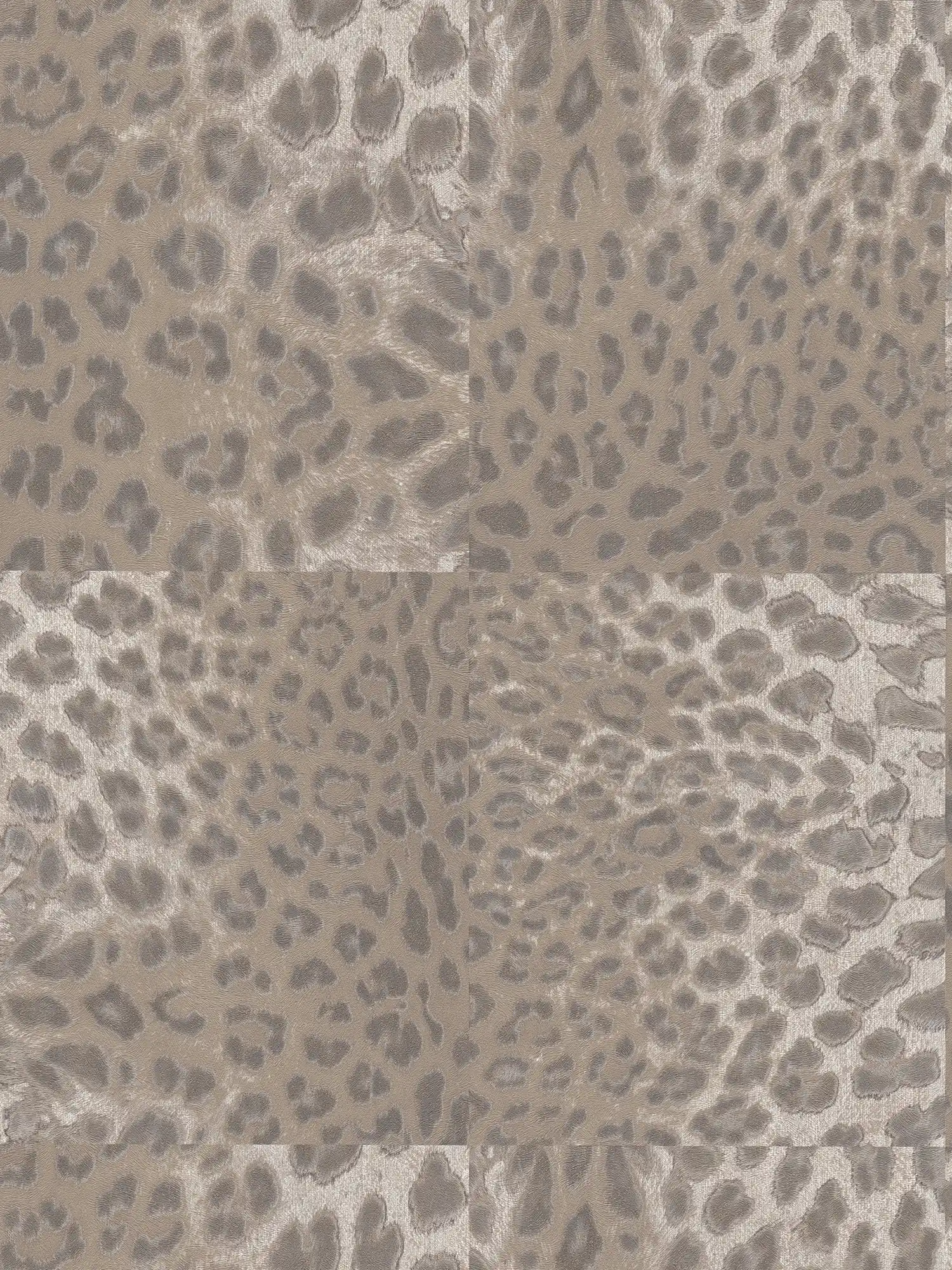Tapete Animal Print Leopardenmuster – Beige, Metallic

