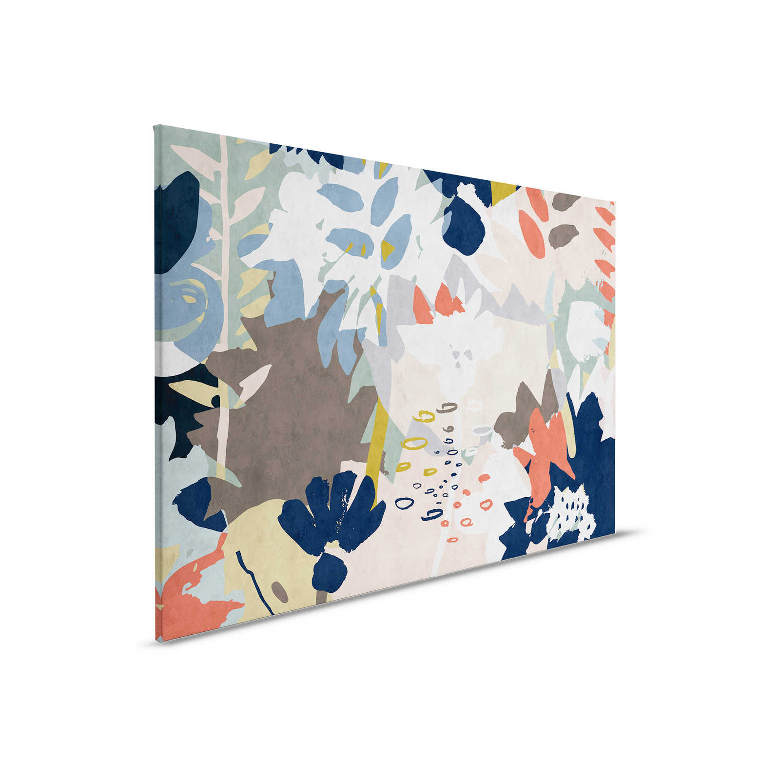         Floral Collage 4 - Leinwandbild mit buntem Blattmotiv - Löschpapier Struktur – 0,90 m x 0,60 m
    