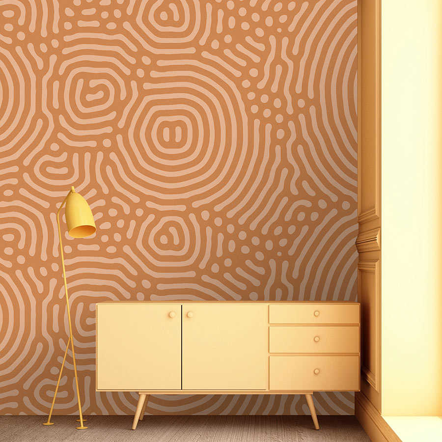         Sahel 2 – Orange Fototapete Labyrinth Muster Terrakotta
    