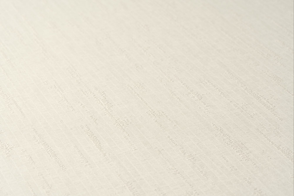             Tapete mit cremeweißen Muster mit dezenter Gewebeoptik – Weiß
        