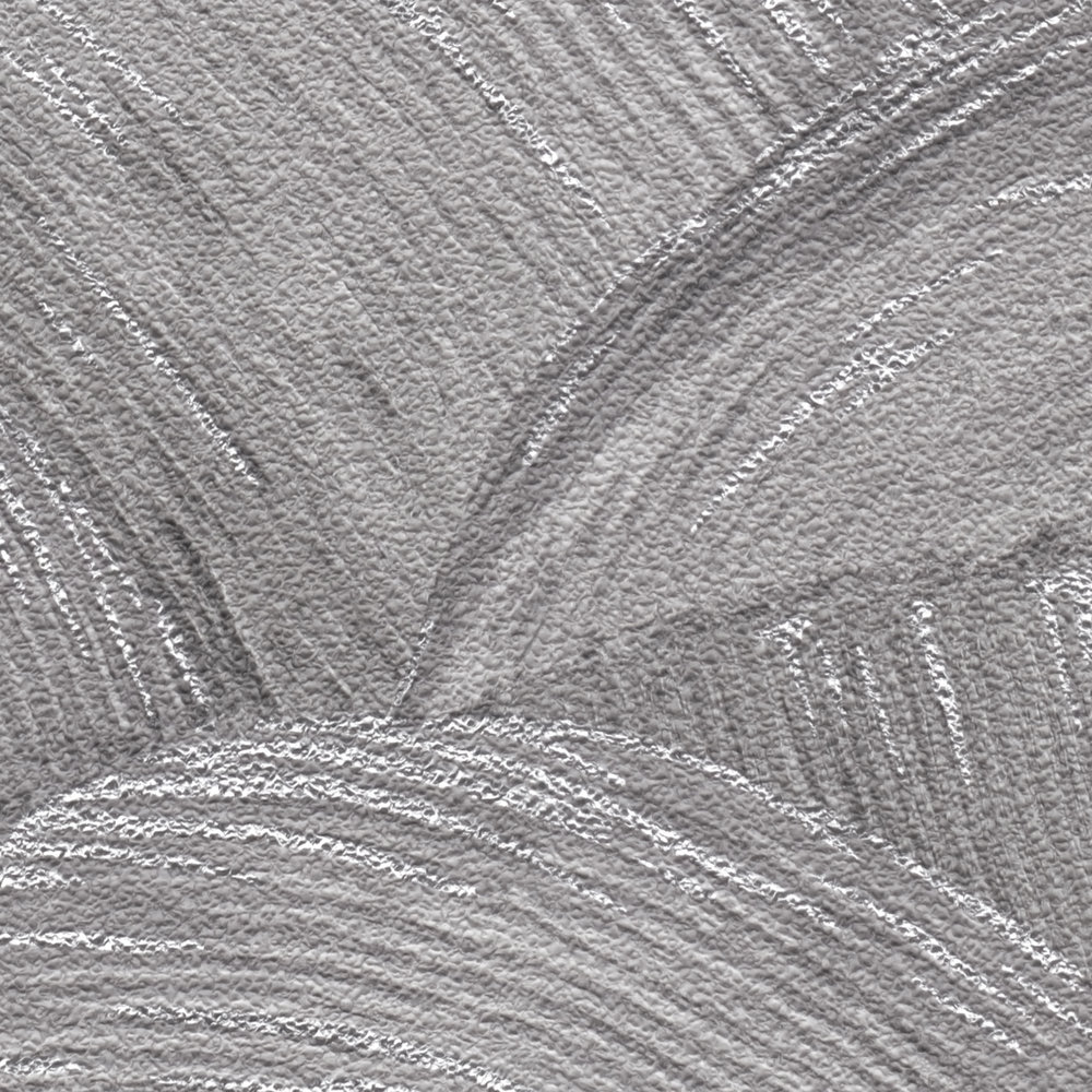             Vliestapete mit welliger Wischstruktur-Optik & Glanzeffekt – Grau, Silber
        