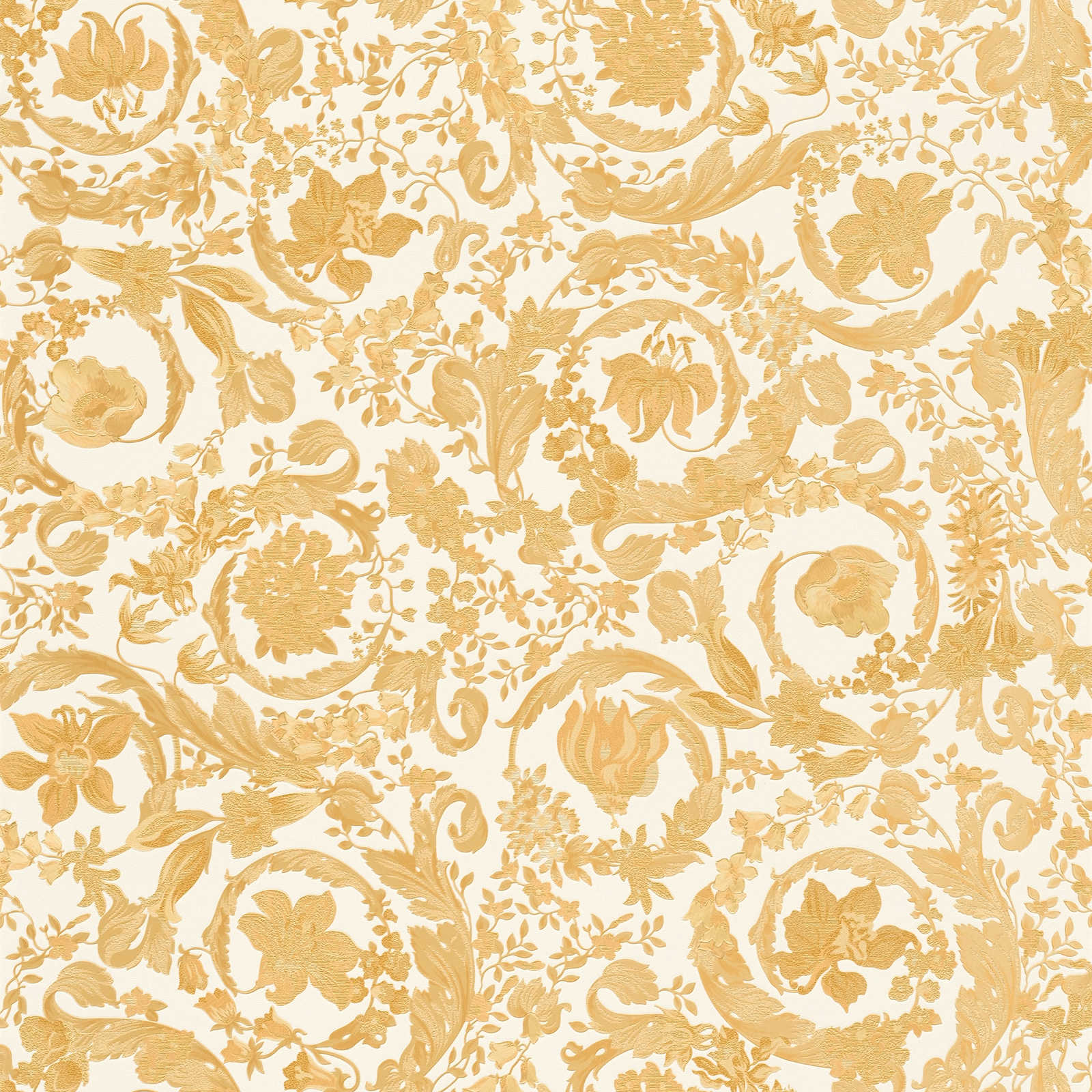         Blumen Tapete VERSACE Gold Ornament-Muster – Creme
    
