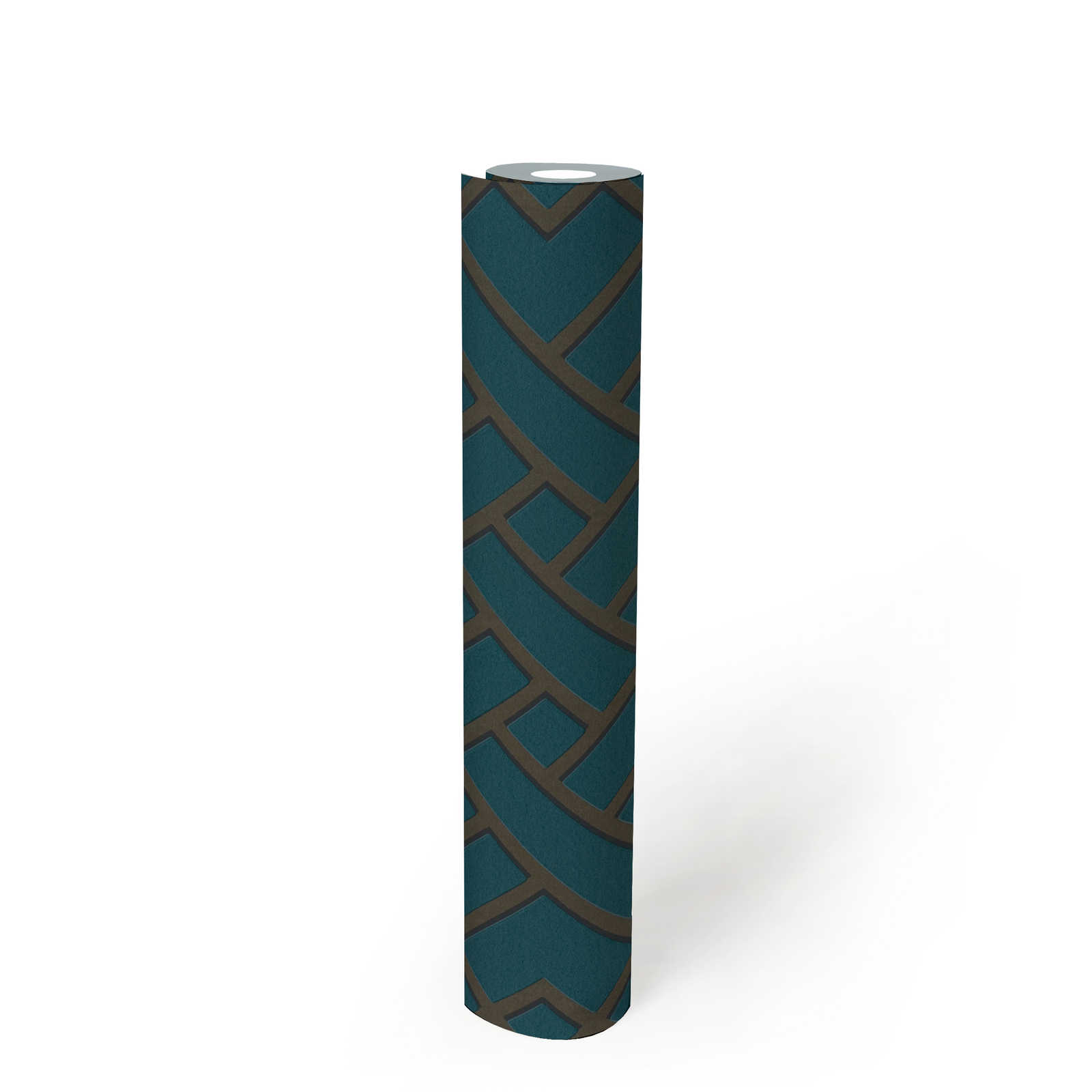             Design Tapete Petrol von MICHALSKY mit 3D Muster – Grün, Metallic
        