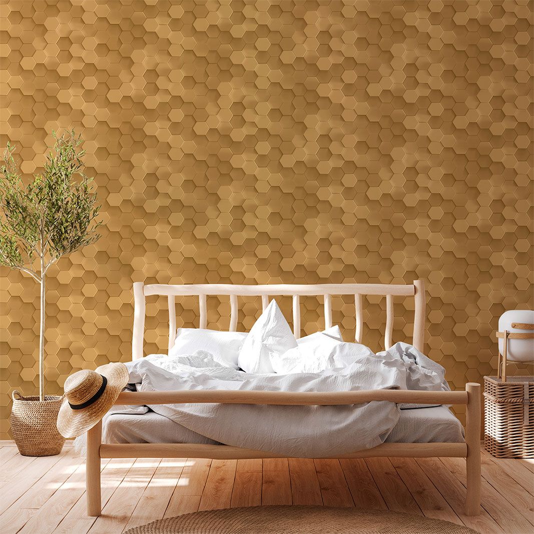 Schlafzimmer 3D Tapete Gold