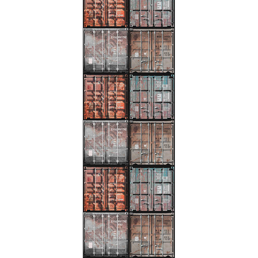 Moderne Fototapete gestapelte Container auf Strukturvlies
