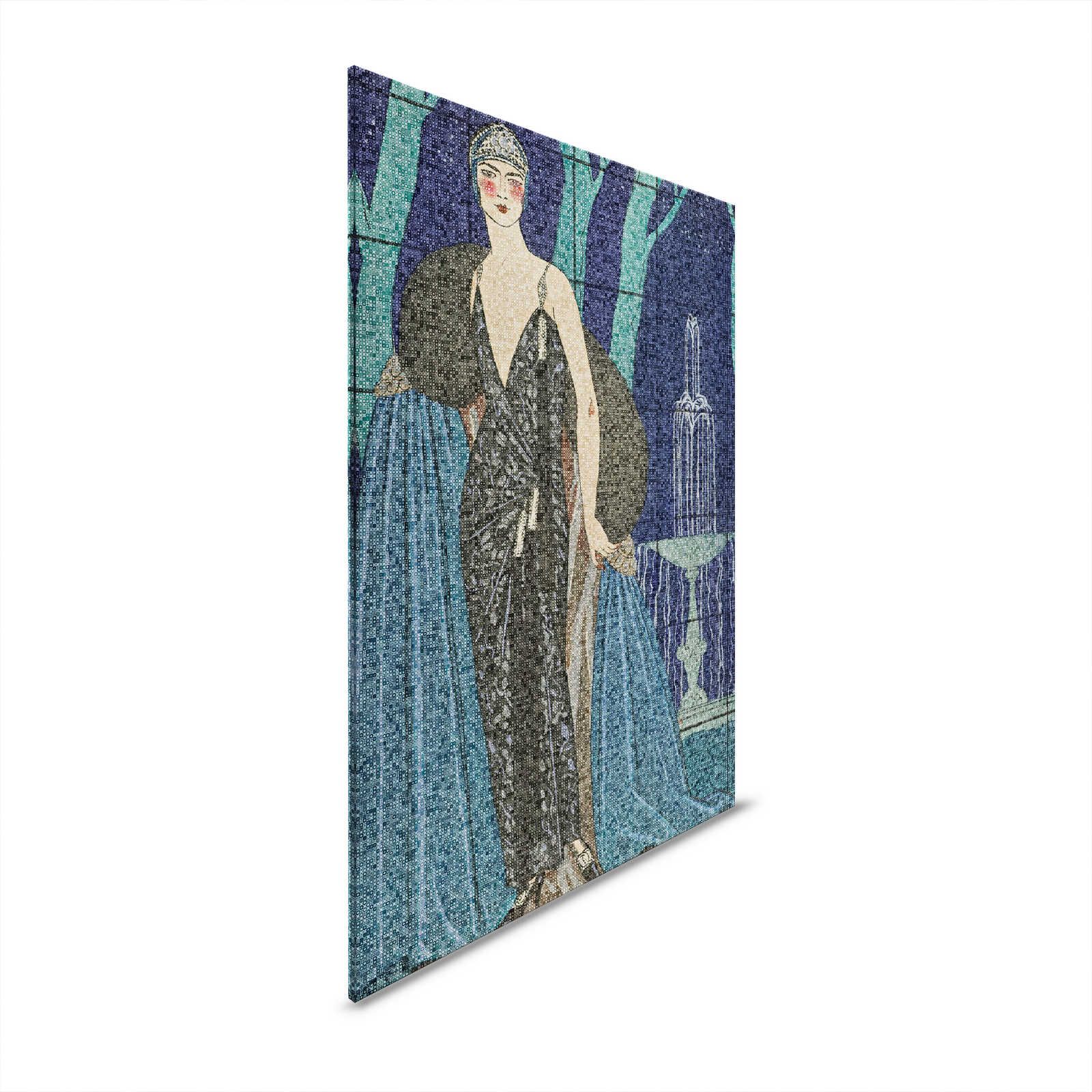 Scala 3 - Art Deko Leinwandbild elegantes Frauen Motiv – 0,60 m x 0,90 m
