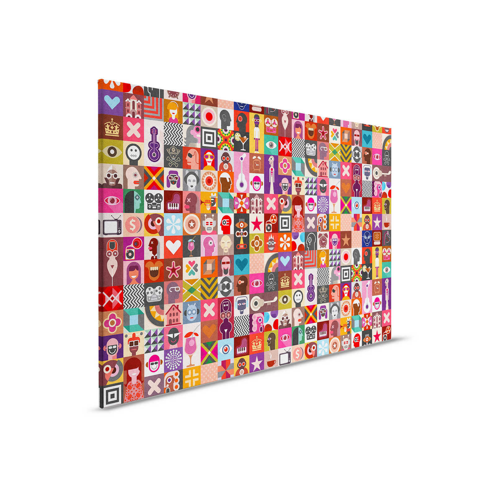 Come as You Are 1 - Beton Optik -Mosaik als beeindruckendes Leinwandbild – 0,90 m x 0,60 m
