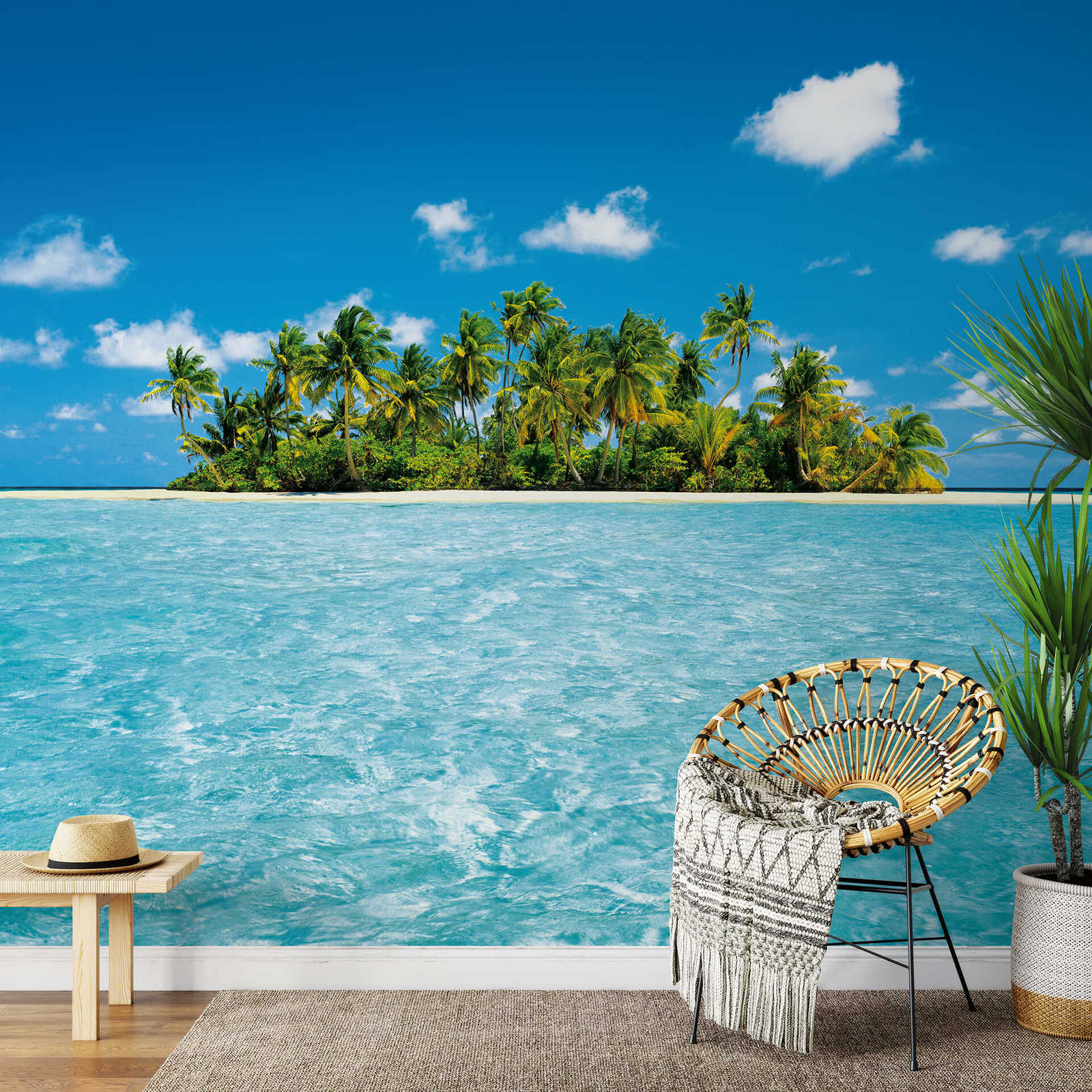             Südsee-Paradies Fototapete Palmeninsel Malediven
        