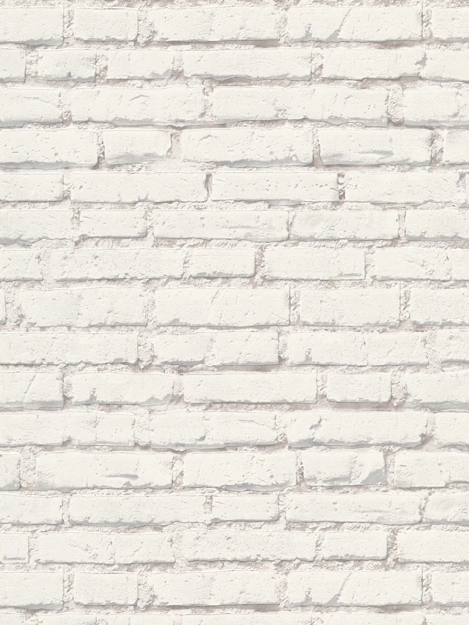 Tapete mit Backsteinmauer mit weißen Steinen und Fugen – Weiß, Grau
