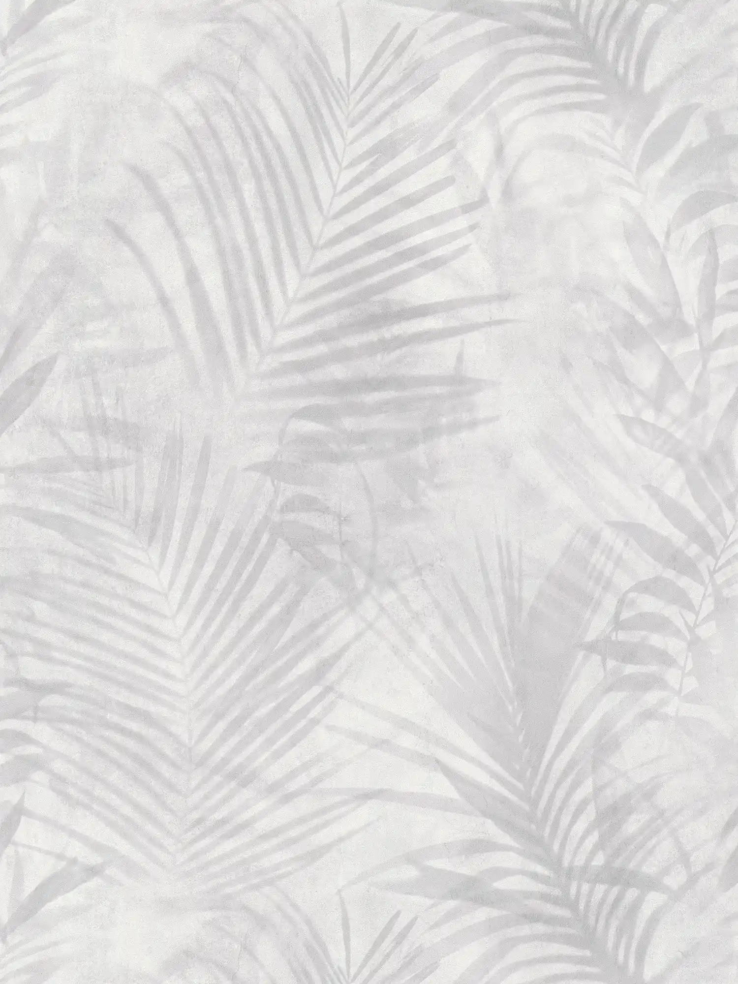         Tapete Palmenmuster in Leinenoptik – Grau, Weiß, Creme
    