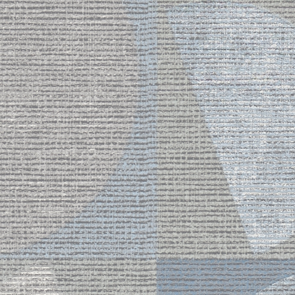             70er Retro Tapete Grafik-Muster & Textildesign – Blau, Grau, Beige
        