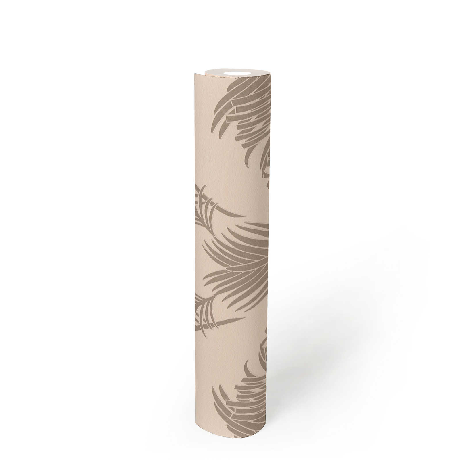             Palmenblätter Tapete Rosa mit Metallic & Matt Effekt
        