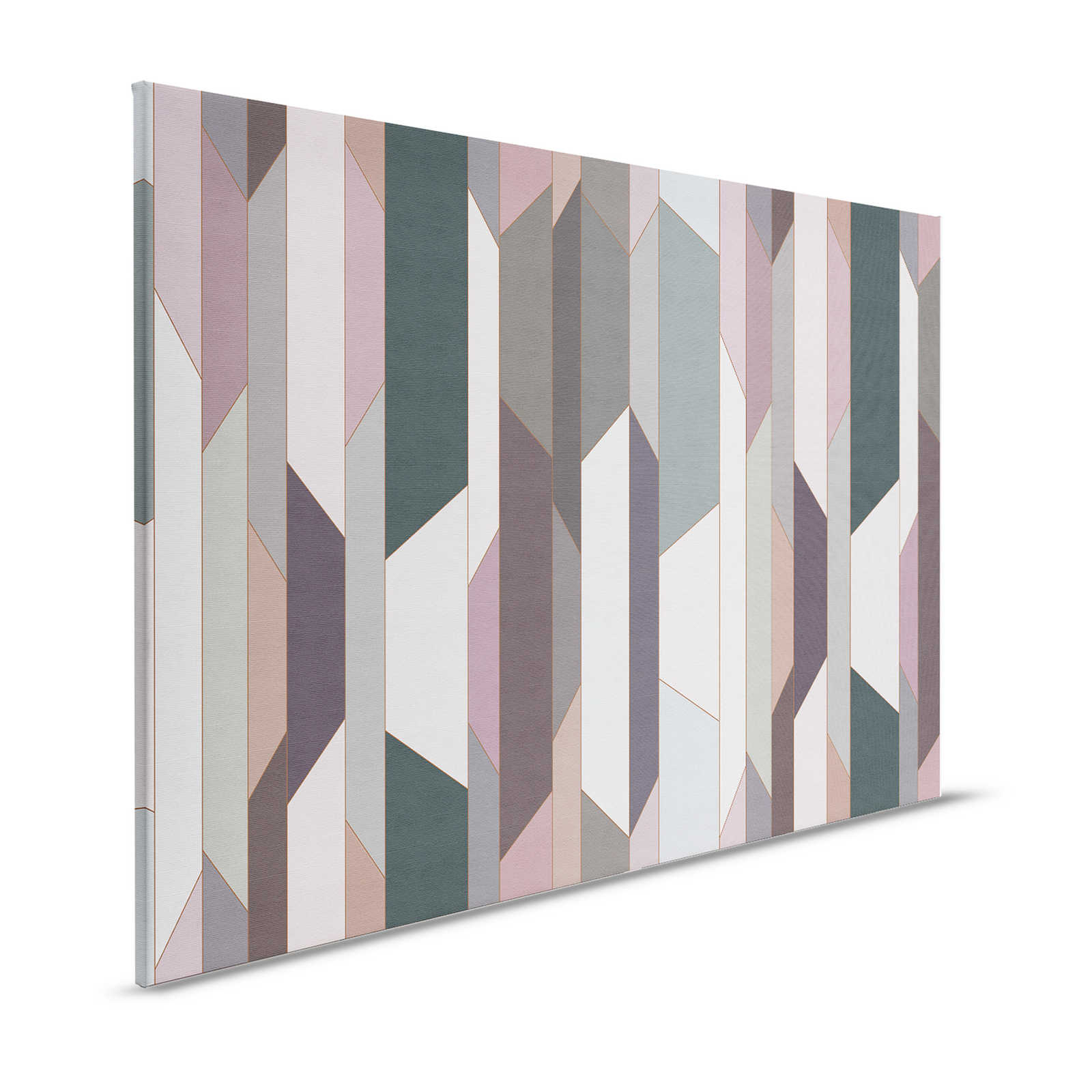 Fold 2 - Leinwandbild mit geometrischem Retro-Muster – 1,20 m x 0,80 m
