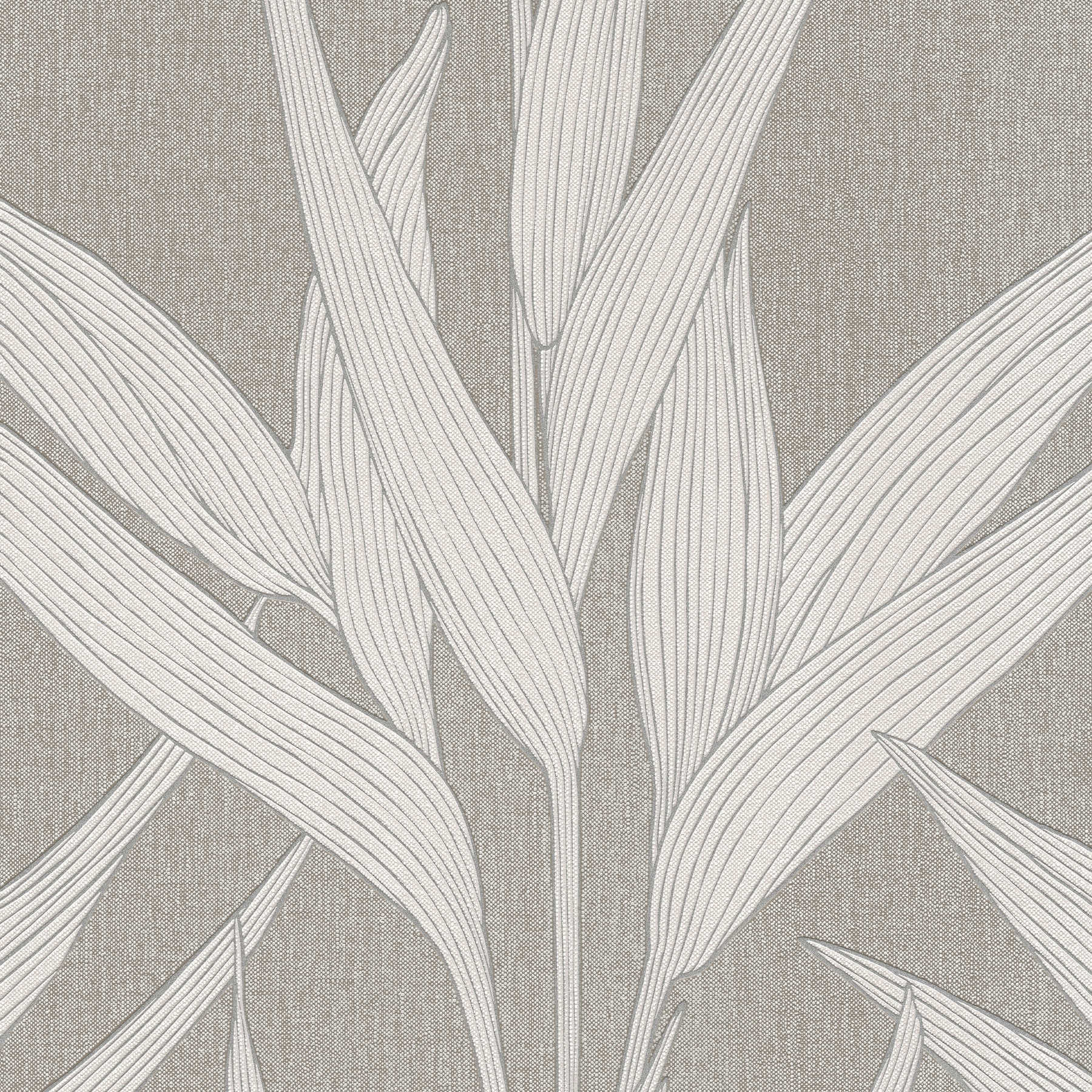         Leinenoptik Tapete mit natürlichem Blätter Design – Braun
    