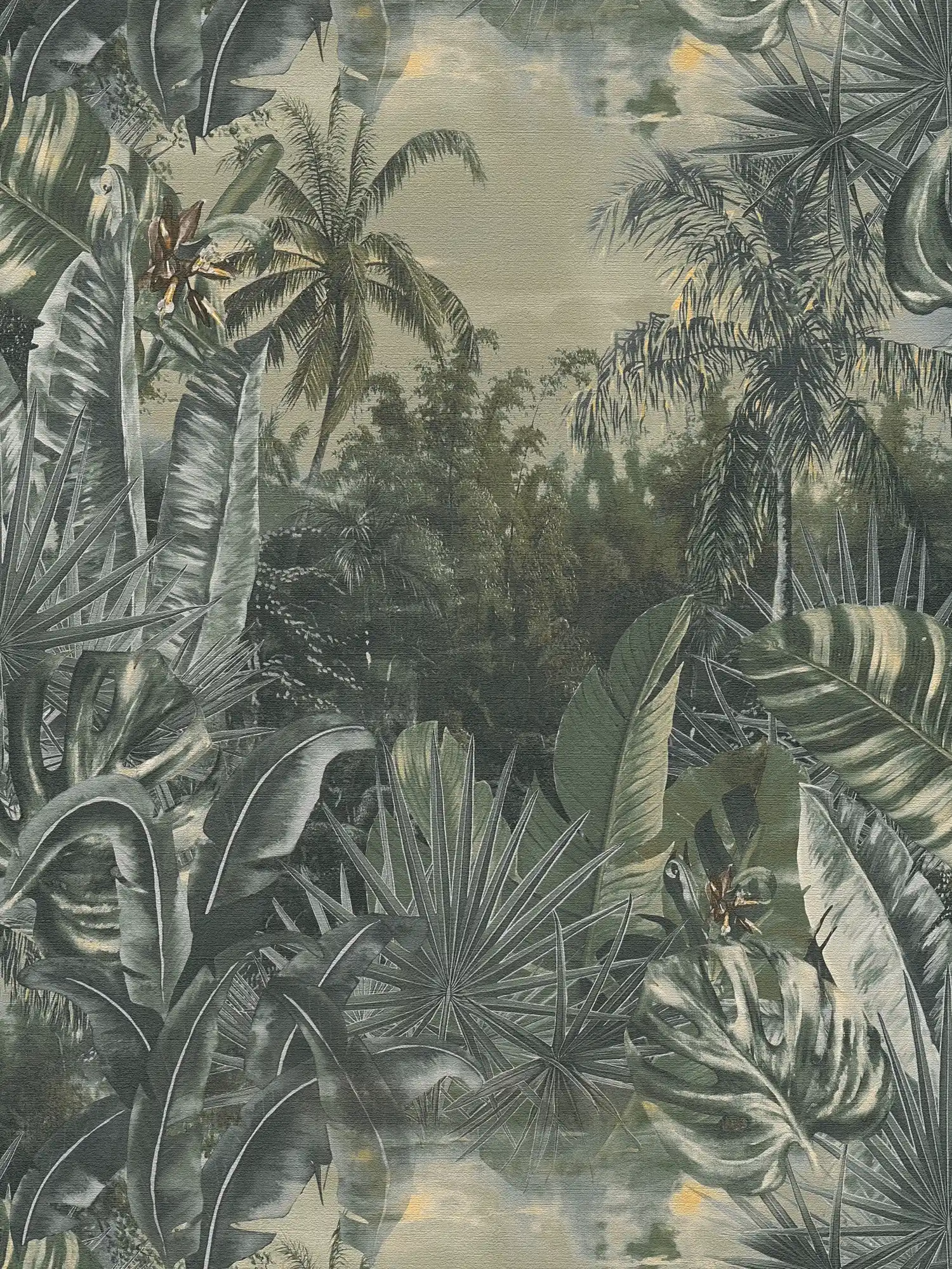 Palmentapete Dschungel Muster, moderner Kolonialstil – Grün
