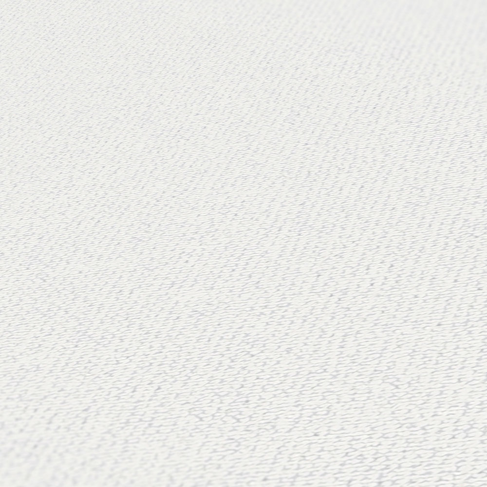             Einfarbige Leinenoptik Tapete mit matter Struktur – Weiß
        