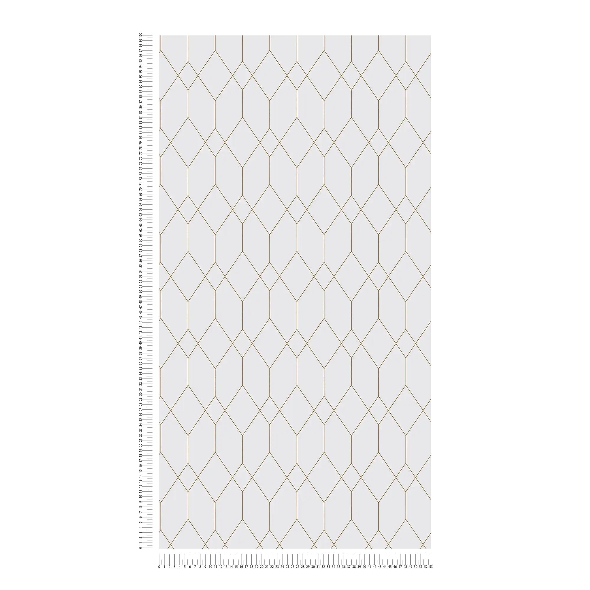             Selbstklebende Tapete | Geometrisches Linienmuster in Gold – Weiß, Metallic
        