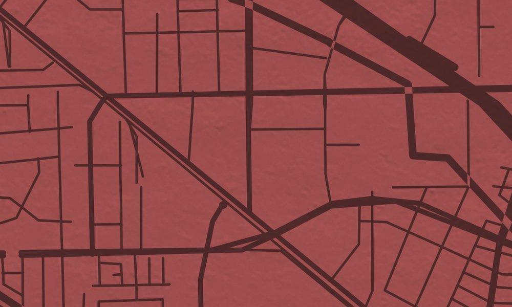             Fototapete Stadtkarte mit Straßenverlauf – Rot
        