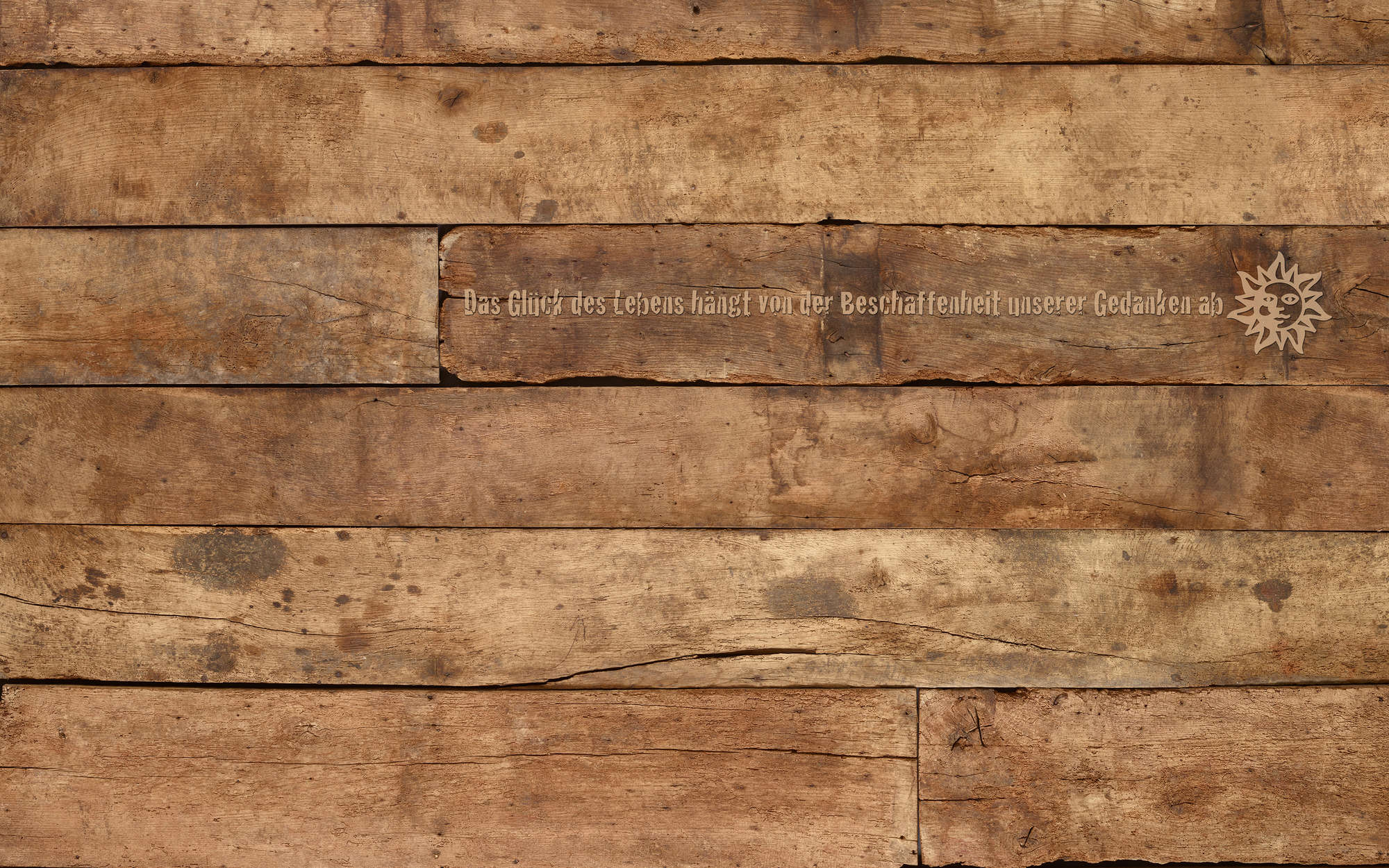             Fototapete Holzbretter mit Schriftzug – Strukturiertes Vlies
        