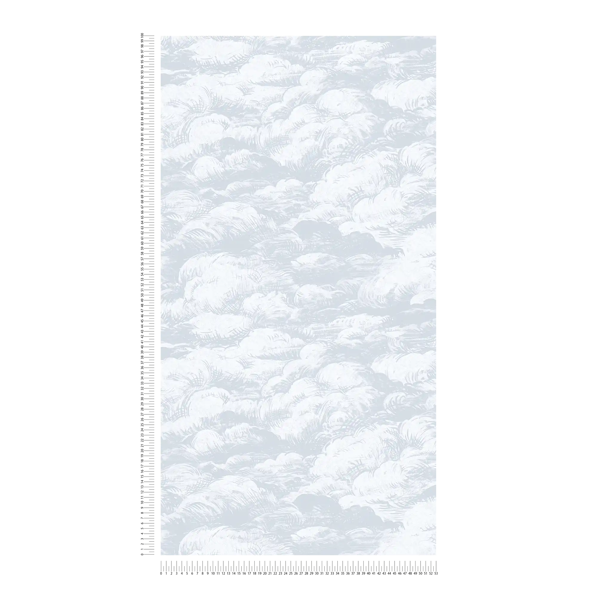             Vliestapete Hellgrau Wolkenmotiv im Vintage Stil – Grau, Weiß
        