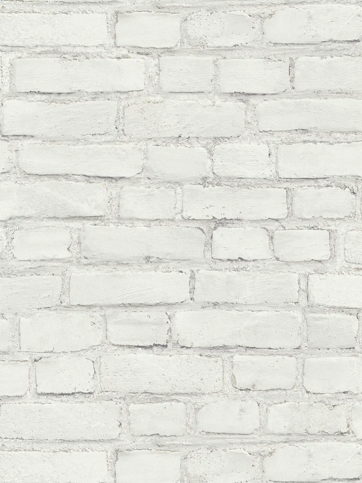         Tapete mit Maueroptik, gestrichene Backsteinwand – Weiß, Grau
    