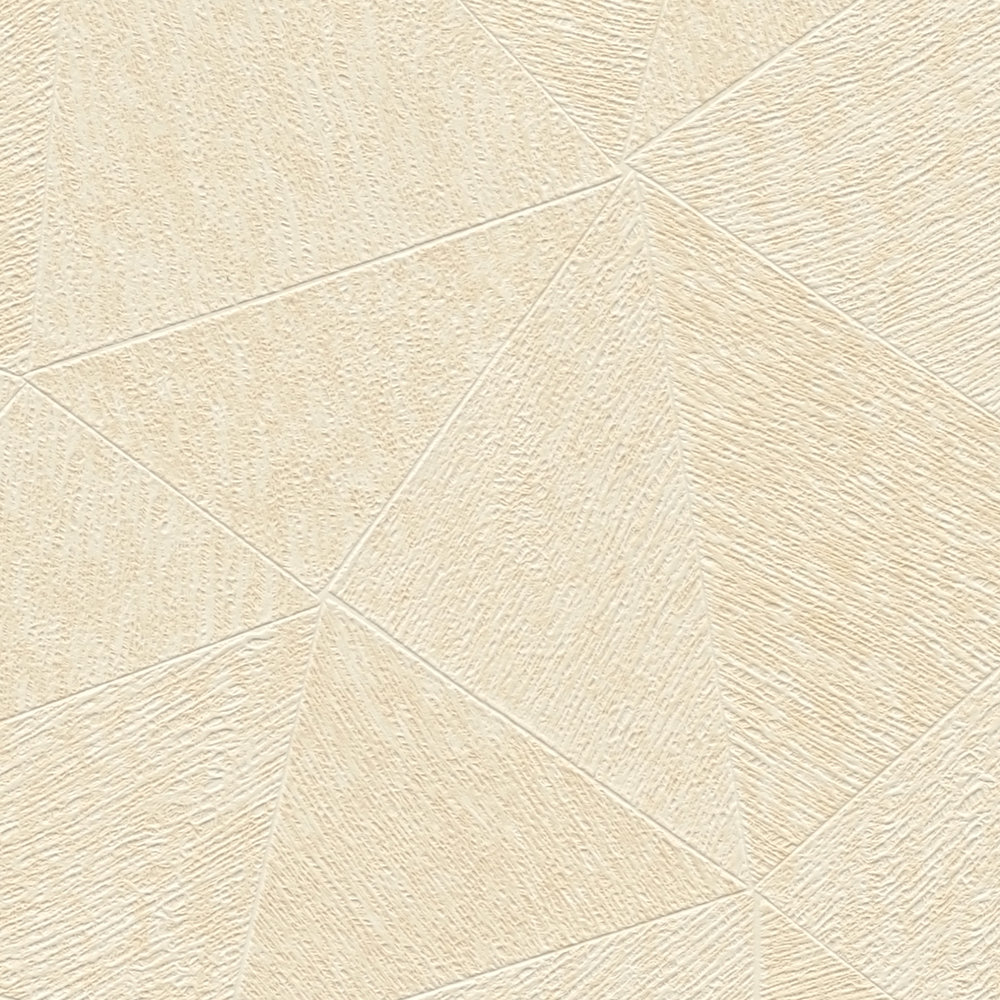             Grafische Vliestapete mit dezentem Muster – Beige
        