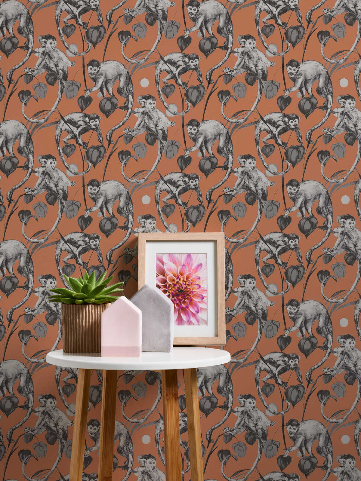             MICHALSKY Tapete Affen & Dschungel Motiv – Orange, Grau
        