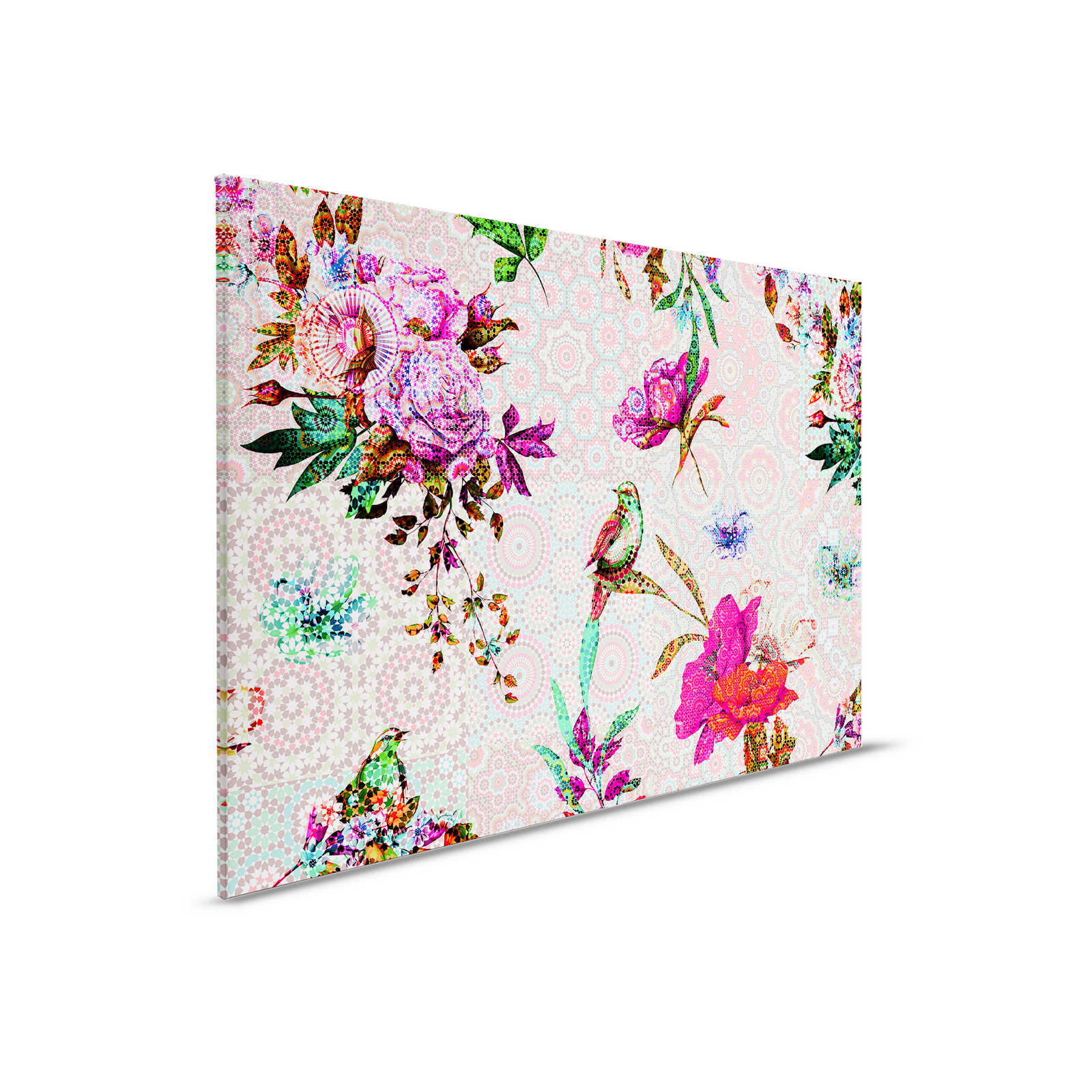         Design Leinwandbild florales Mosaik – 0,90 m x 0,60 m
    